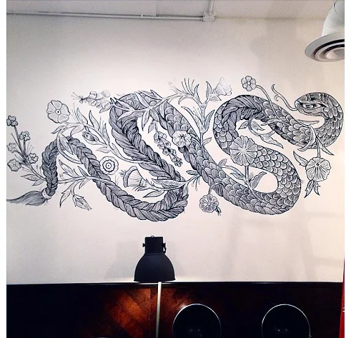 BANG Salon Snake Braid Mural