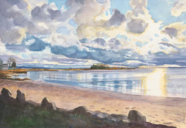 Sunrise Over Sandy Beach 11 x 15"