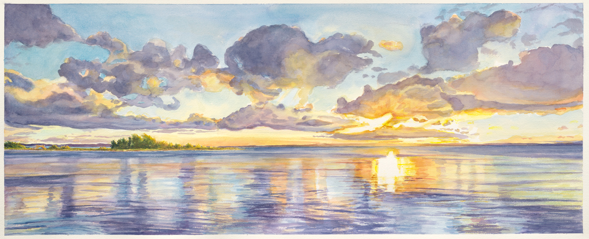 Mac's Sunrise 20 x 50" Watercolor