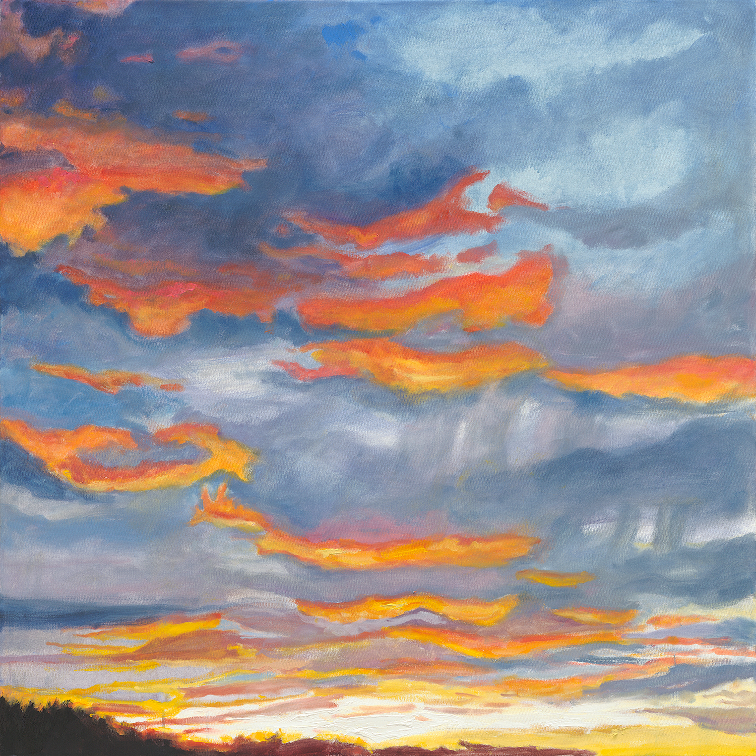 September Sunset 36 x 36" Aqua Oil