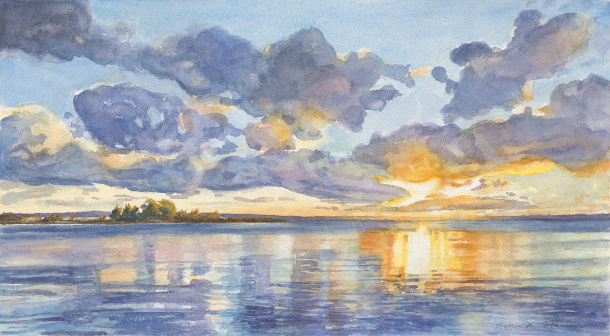 Mac's Sunrise 11 1/2 x 20" Watercolor
