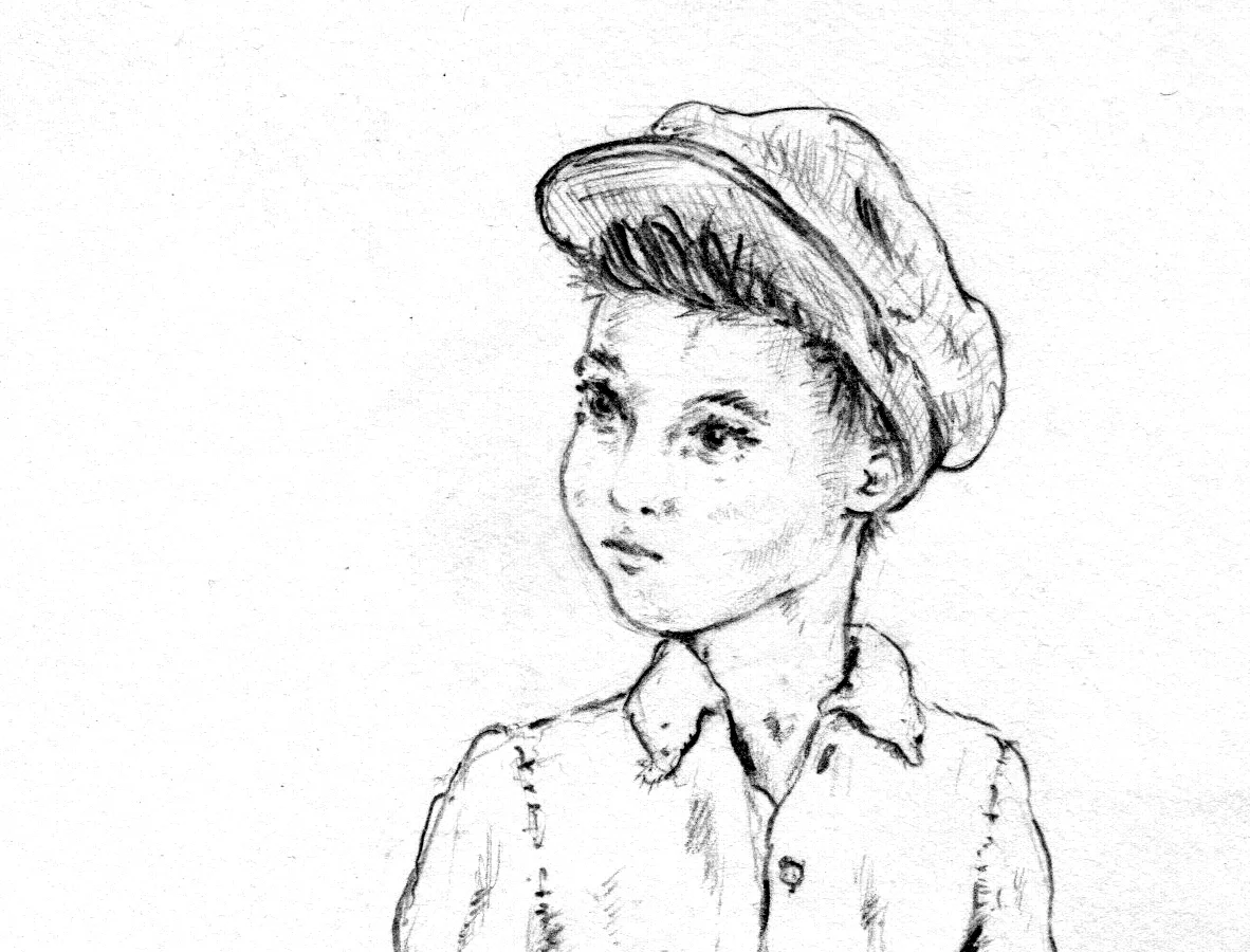 Nini Doll sketch Boy close up 'Waiting in the wings'.jpg