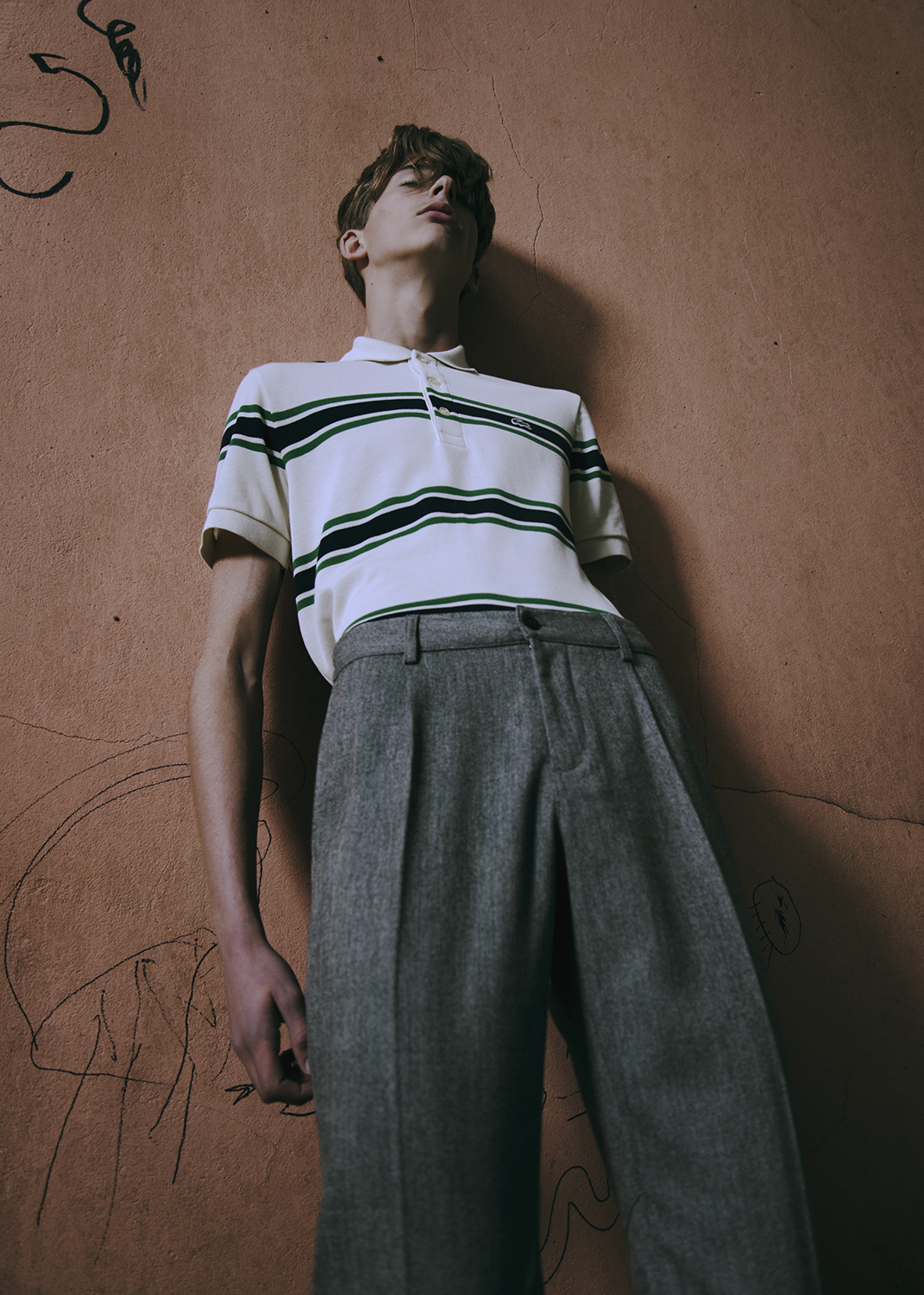 tee by LACOSTE / pants by AMERICAN VINTAGE 