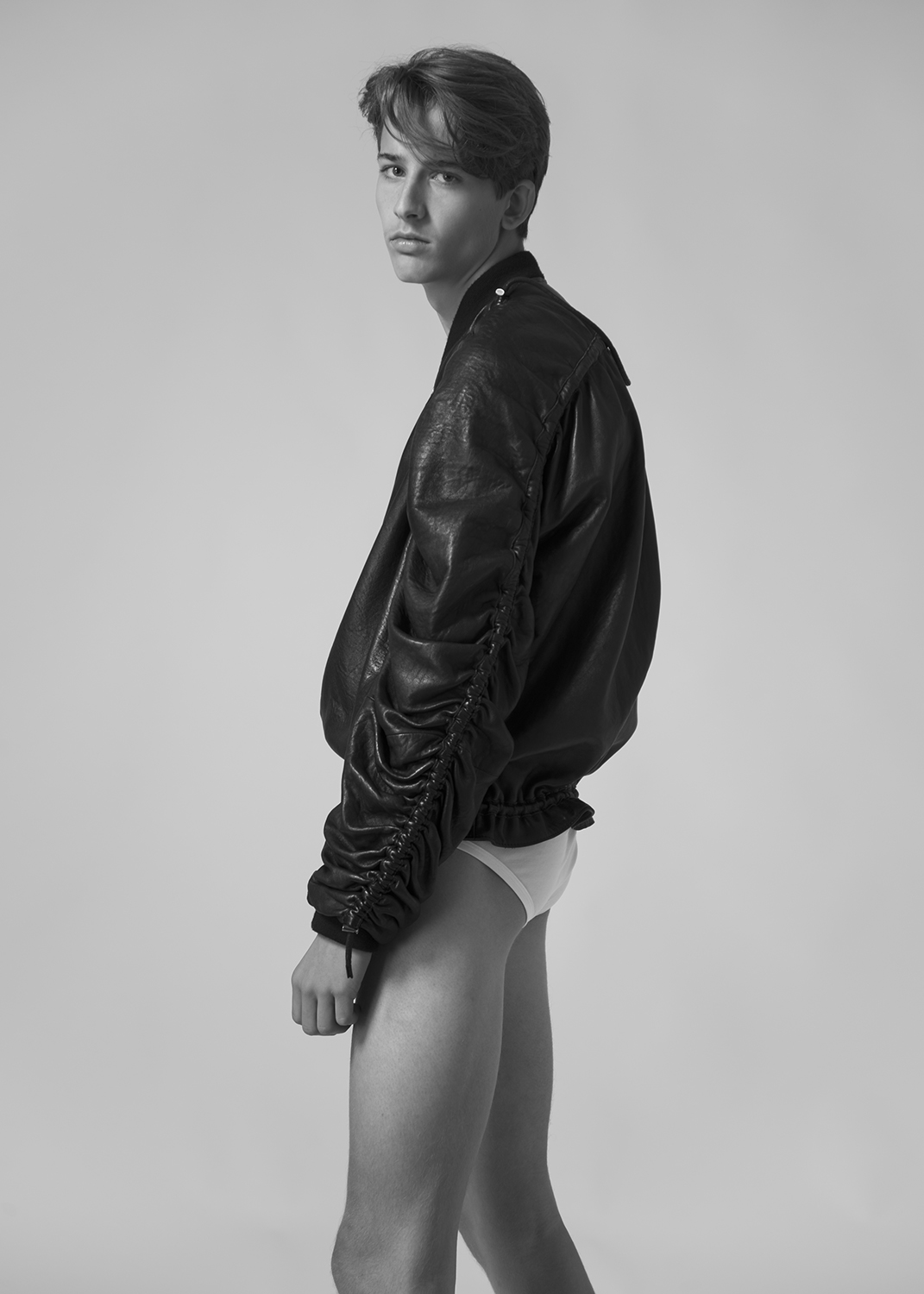 jacket by Y/PROJECT / underwear by ZIMMERLI 