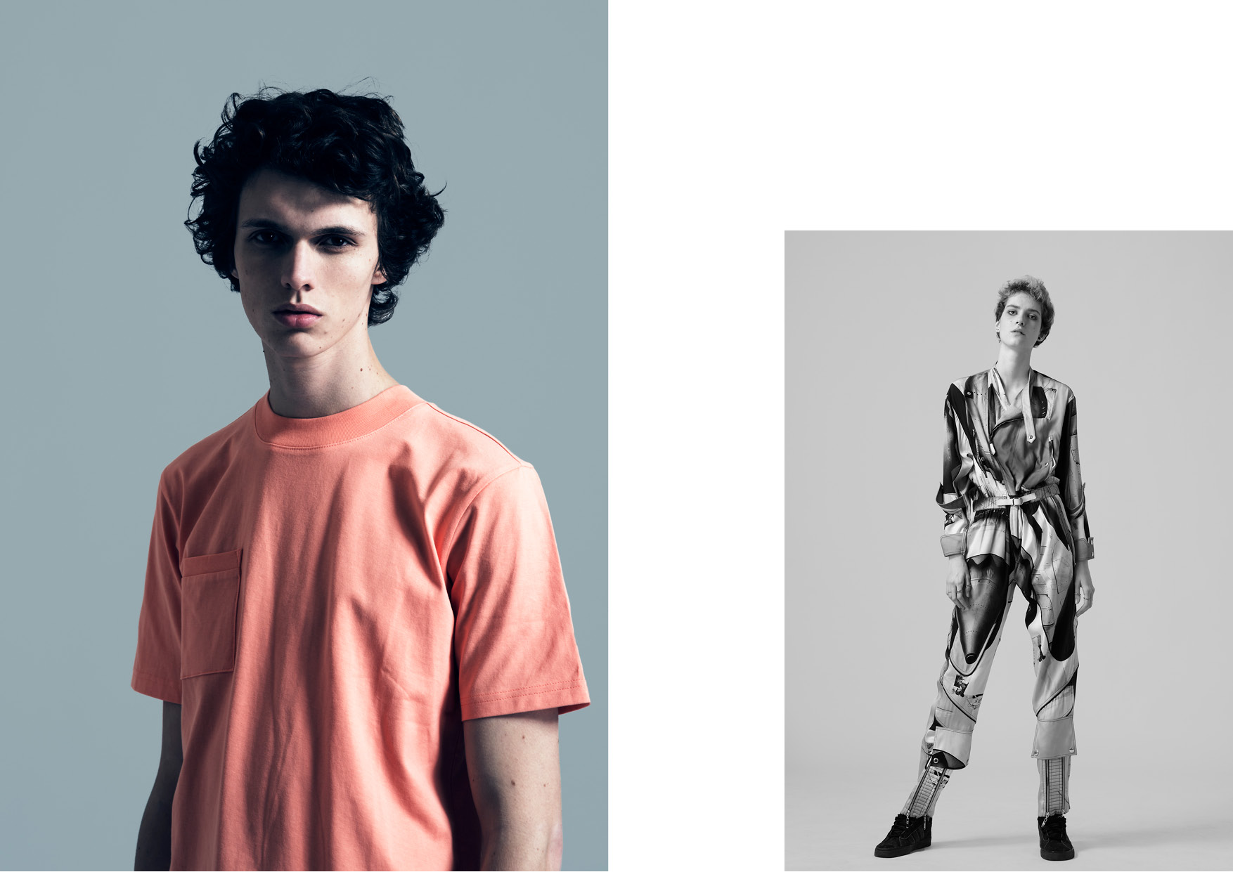 Koen wears a tee by WEEKDAY Amandine wears a jumpsuit by LOUIS VUITTON