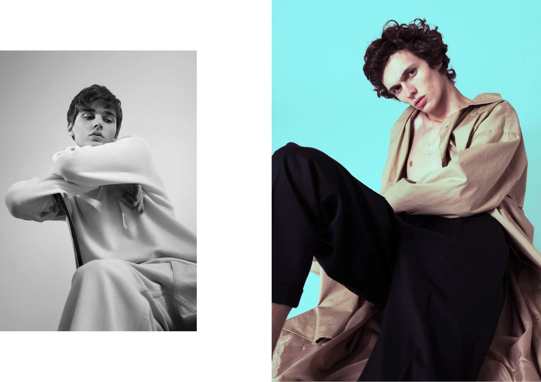 Senna wears a sweatshirt by EDWIN & a jeans by COS Koen wears a trench coat by WEEKDAY & pants by FILIPPA K