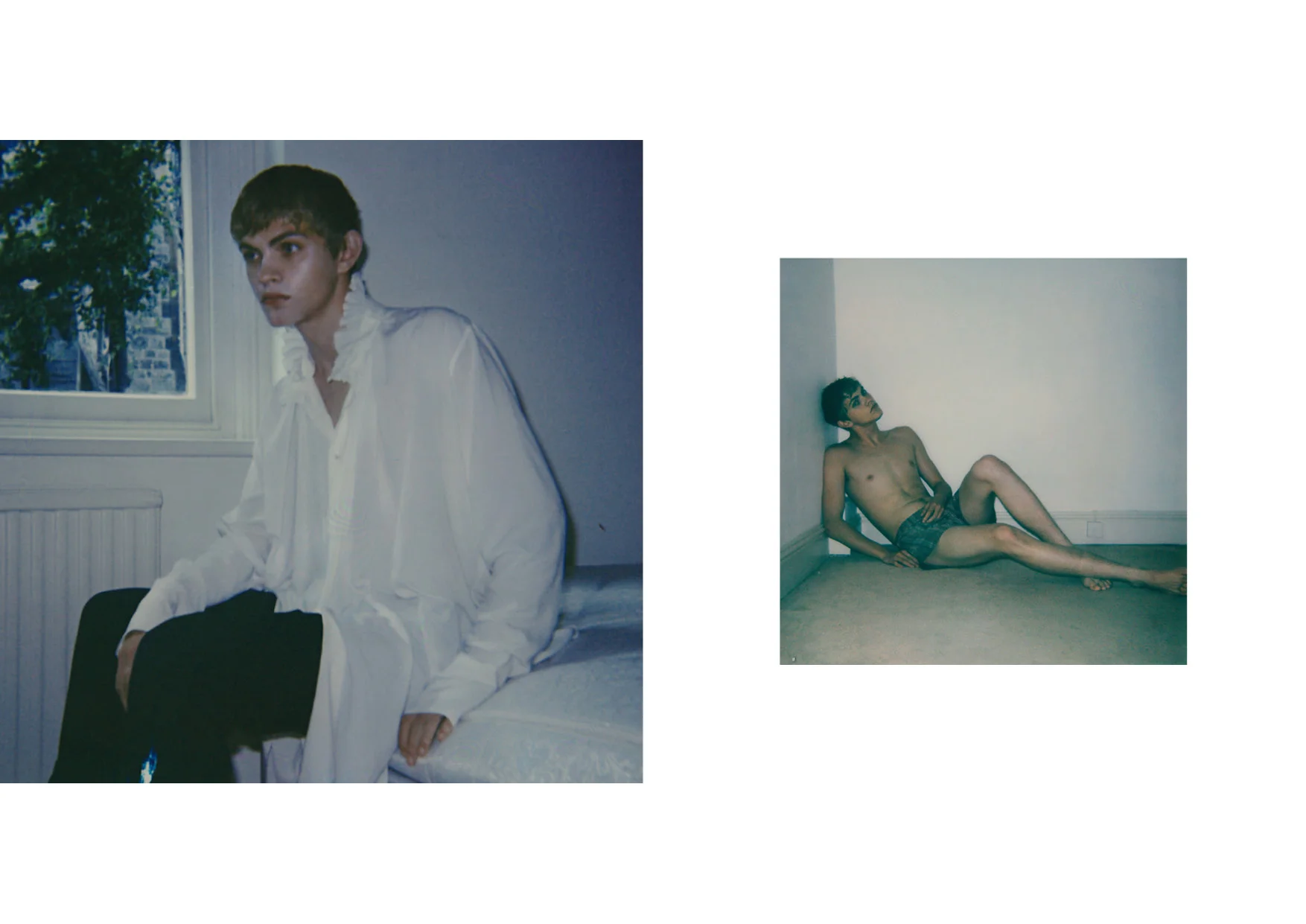 Left / Shirt Ann Demeulemeester & pants Lanvin Right / Underwear Paul Smith