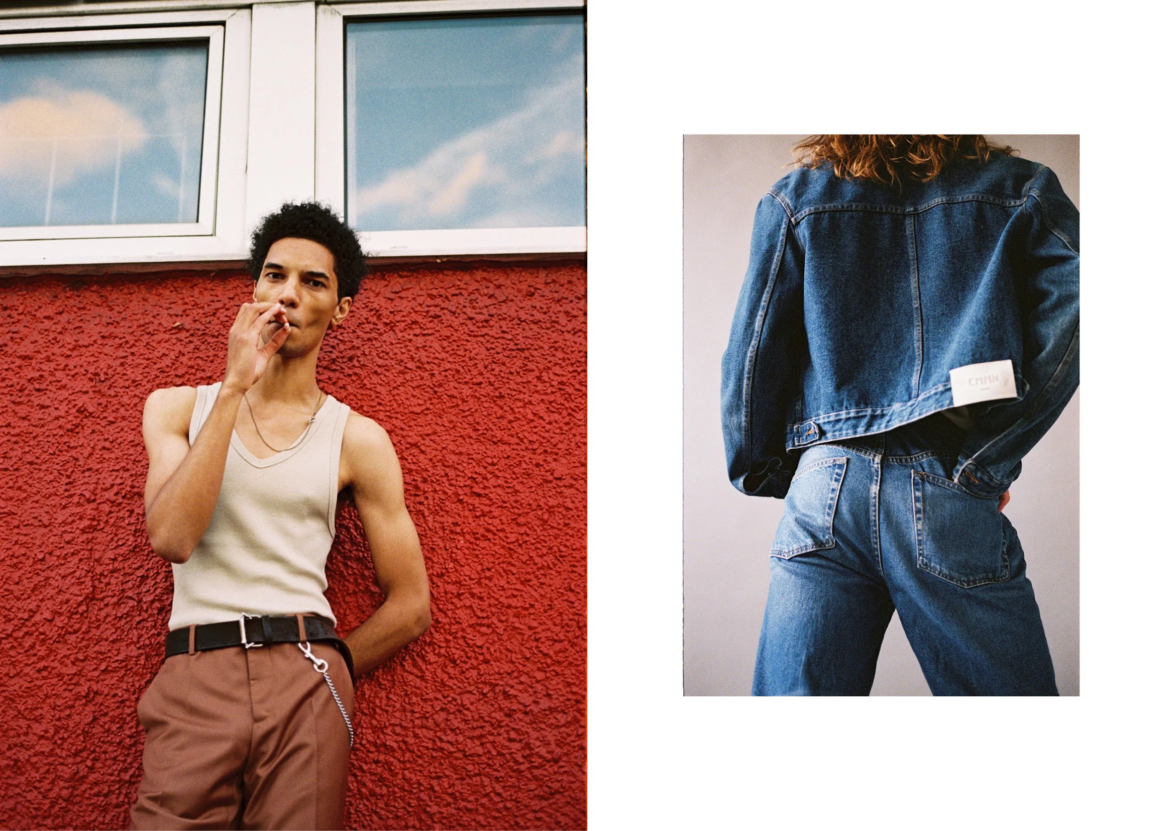 Left Vest, trousers and belt Maison Margiela Right Jacket by Cmmn Swdn and jeans stylists own