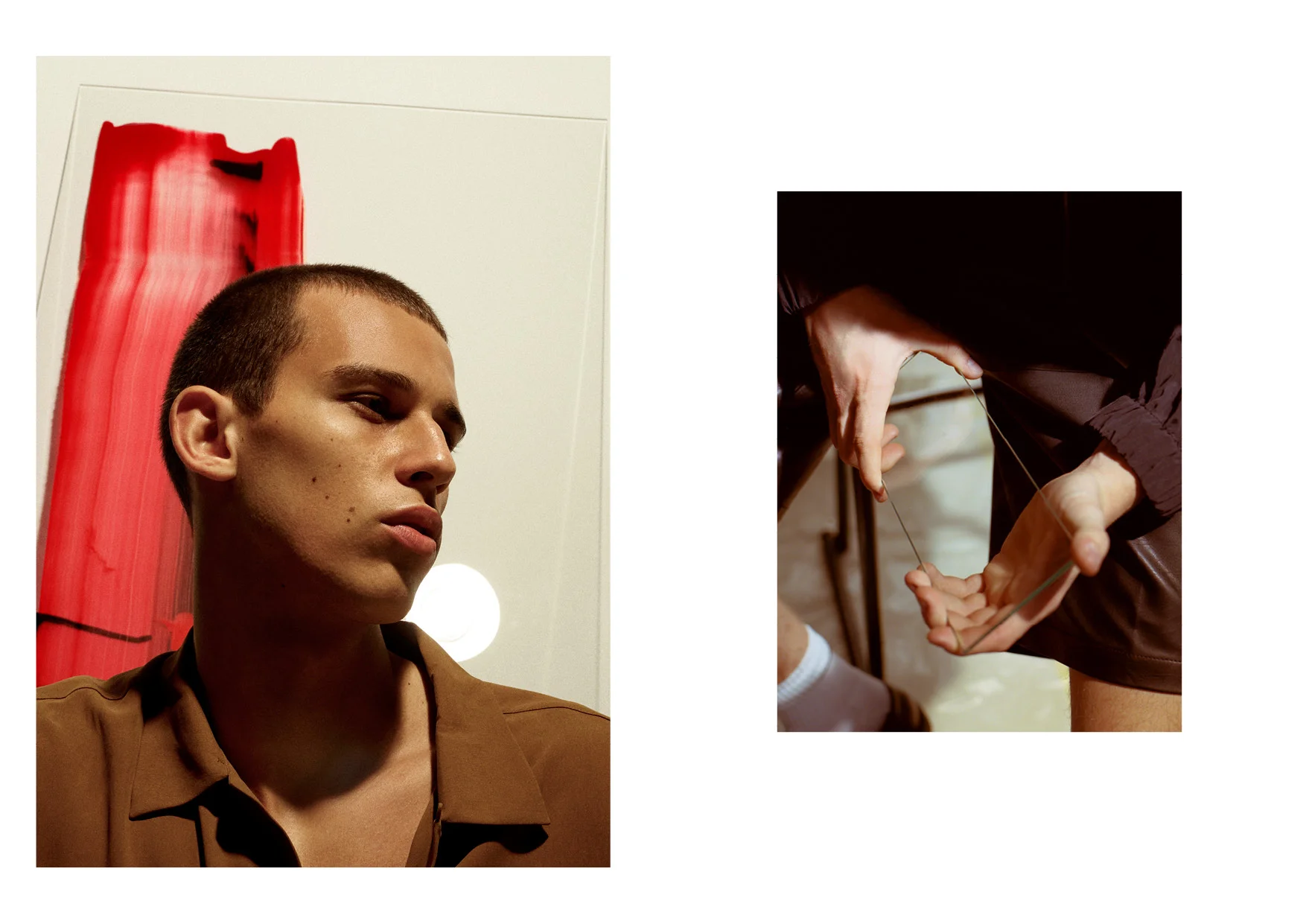 Left Shirt COS Right Shorts Helmut Lang , Jacket Pleats by Issey Miyake , Shoes Common Projects , Socks Falke
