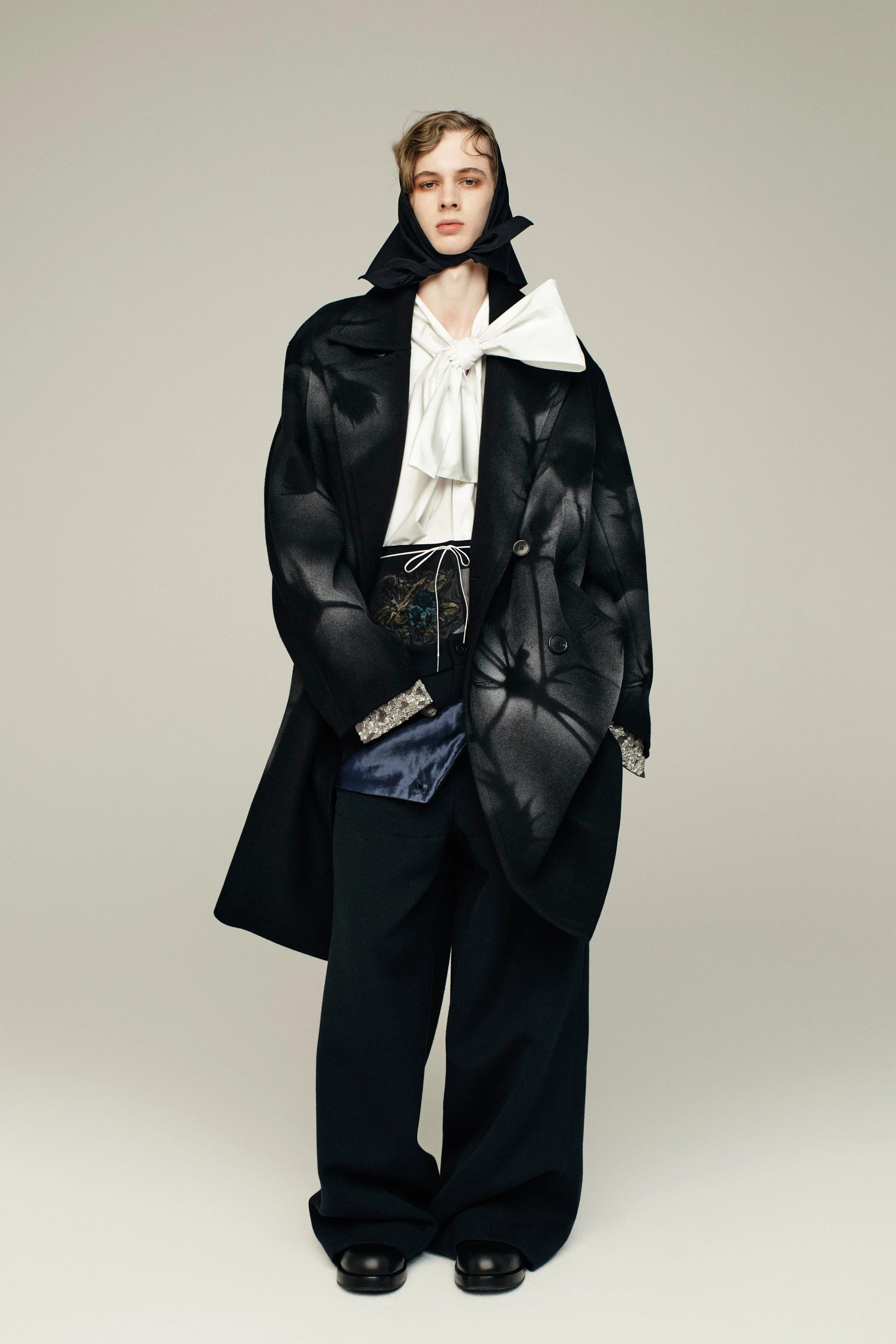 DRIES VAN NOTEN シルクガウン DRIES VAN NOTEN FW25 —