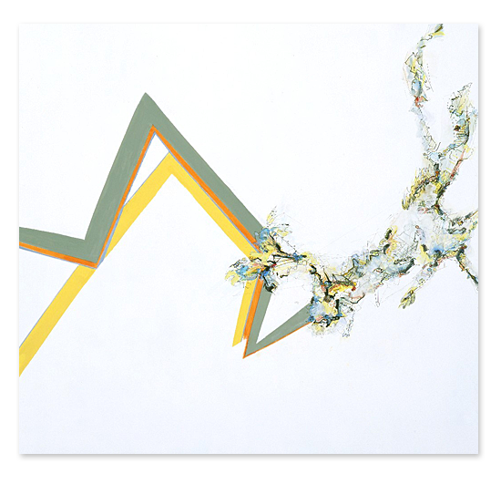 space/time #35 | Acrylic, ink on wood | 24" x 24 " | 2005