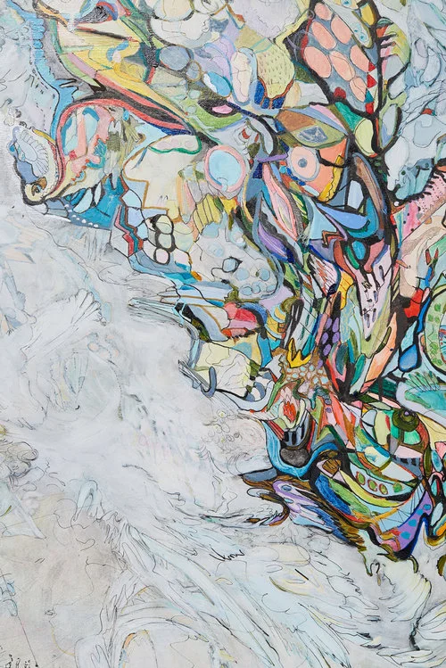 outlook / horfur 2 Detail / Acrylic and ink on canvas / 48" x 72" ( 122 x 183 cm ) / 2016