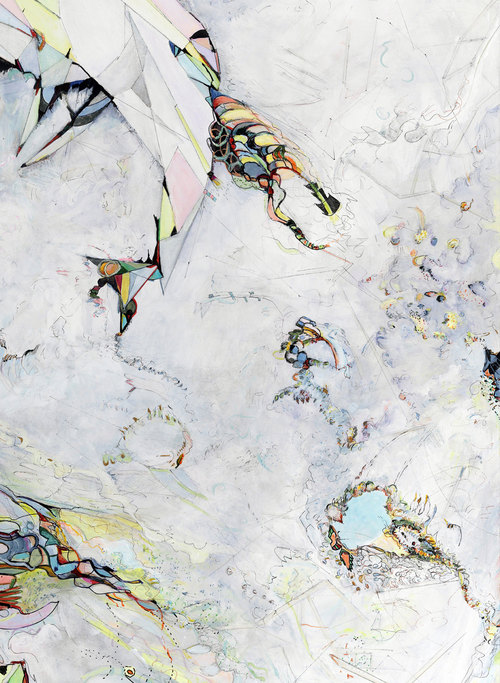 logic #4 / exploration Detail / Acrylic, ink and colored pencil on canvas / 48"x 71" / 2011