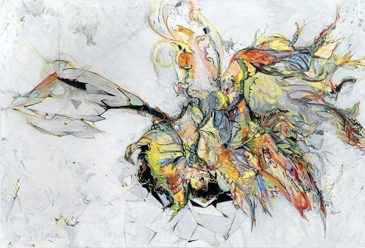 logic #1 / flight Acrylic, ink and colored pencil on canvas / 48"x 72" / 2010