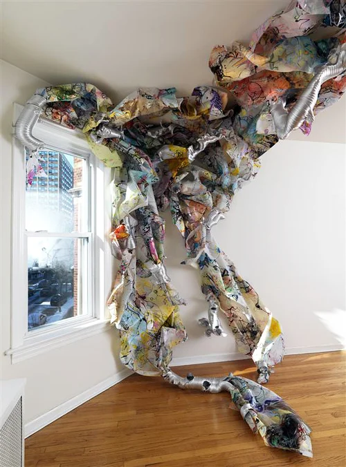 the house dragon Detail / Acrylic and ink on engineering drafting film / 2010