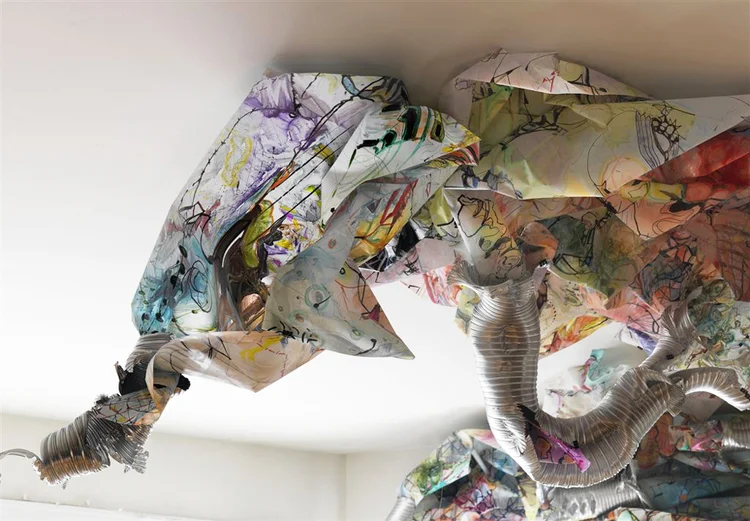 the house dragon Detail / Acrylic and ink on engineering drafting film / 2010