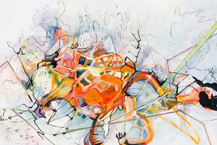 fear of faith Detail / Acrylic, ink on board / 42.5" x 39" / 2007