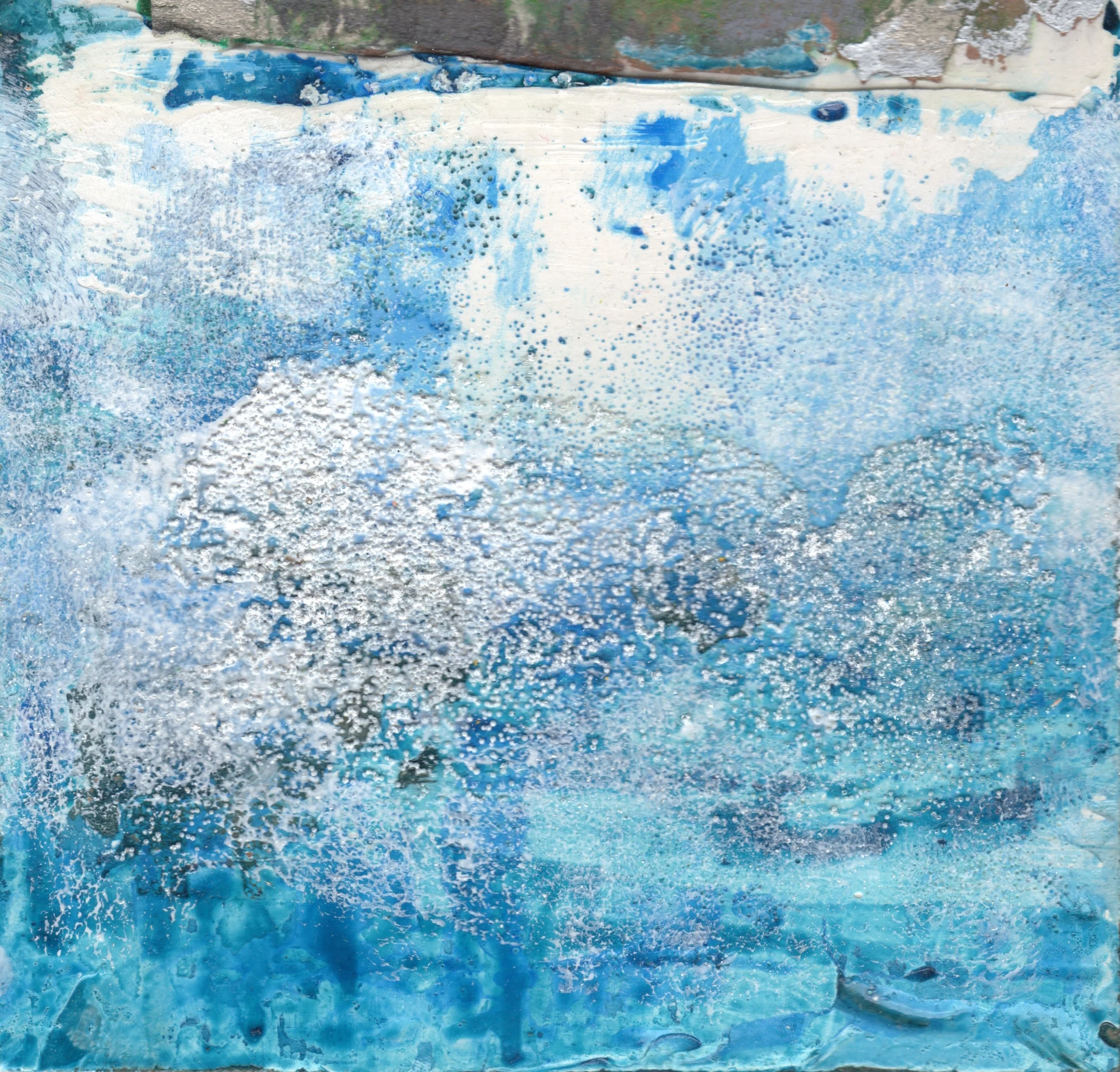The Falls 6”sq. Mixed Media on Wood Panel