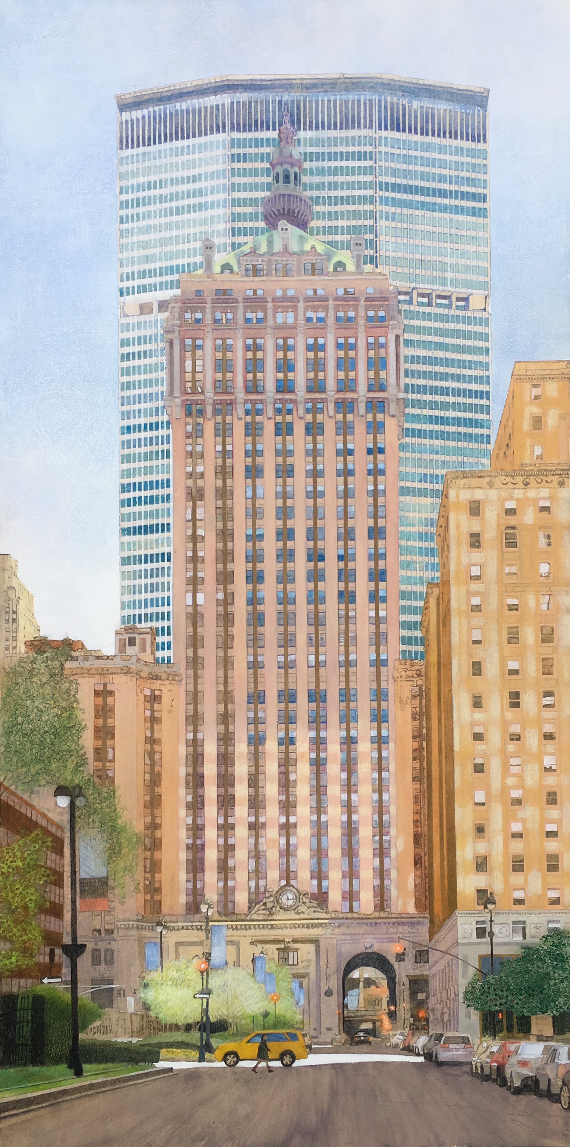   Crossing Park Avenue     30”x 60” Mixed Media on Wood Panel 