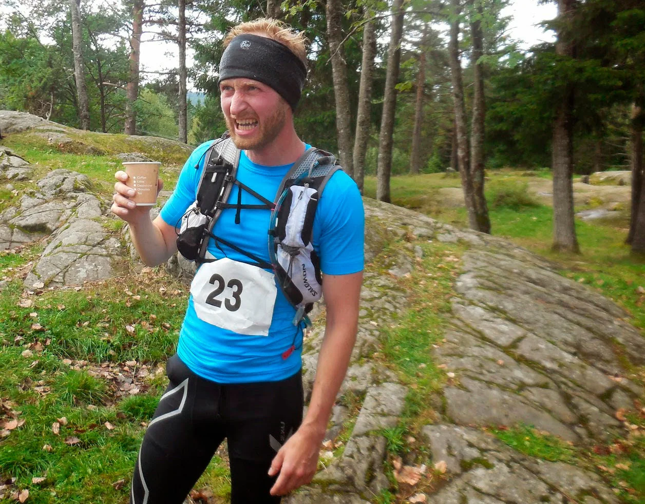 Her er jeg på Vangen etter 22 km i ØTC 2014. Om du syns jeg ser peist ut har du helt rett. Dette var mitt lengste langløp så langt på sti. Erfaringen var at slike løp krever mer trening.