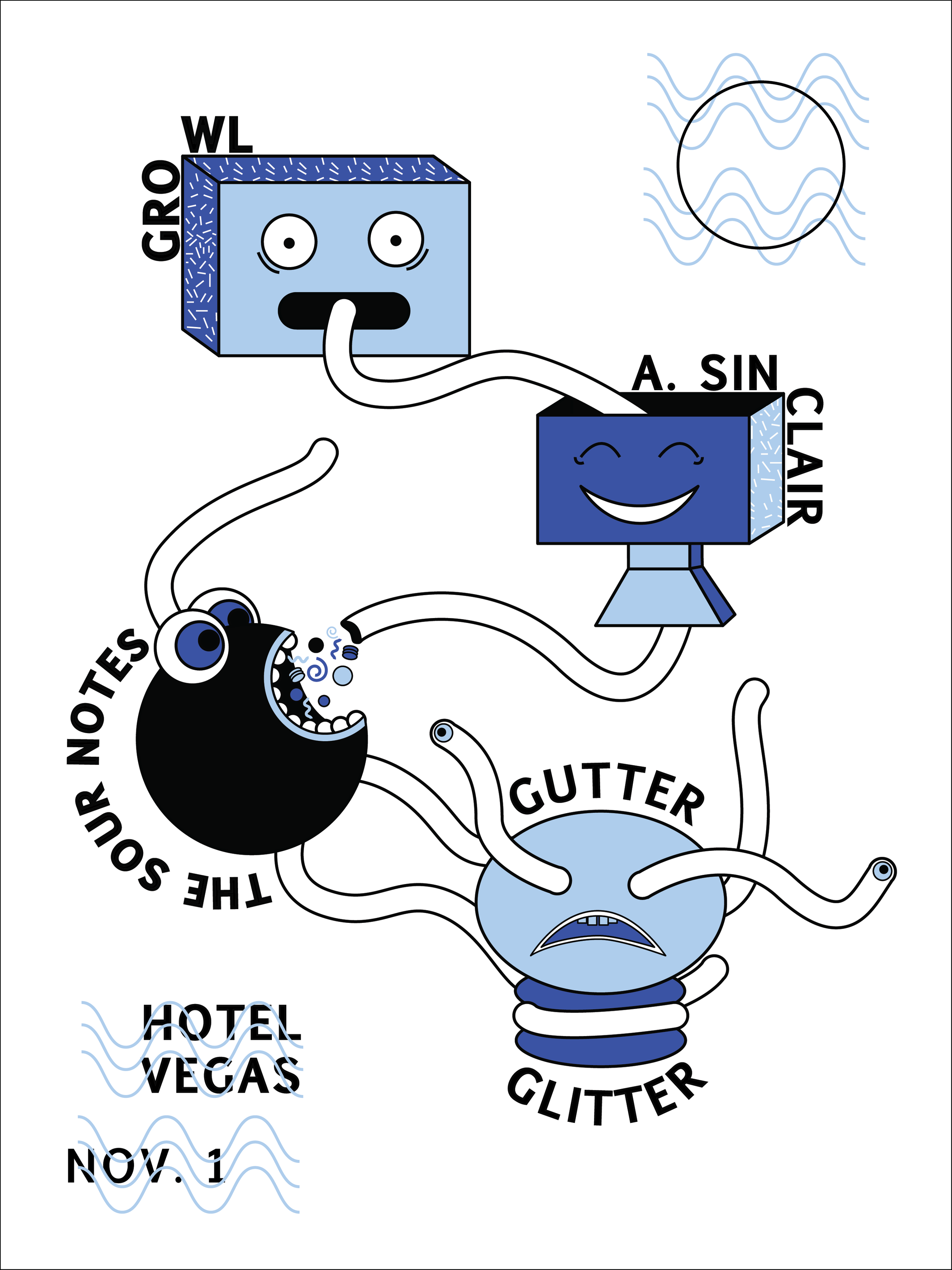 Nov. 1, Austin, TX - Gig Poster for Hotel Vegas