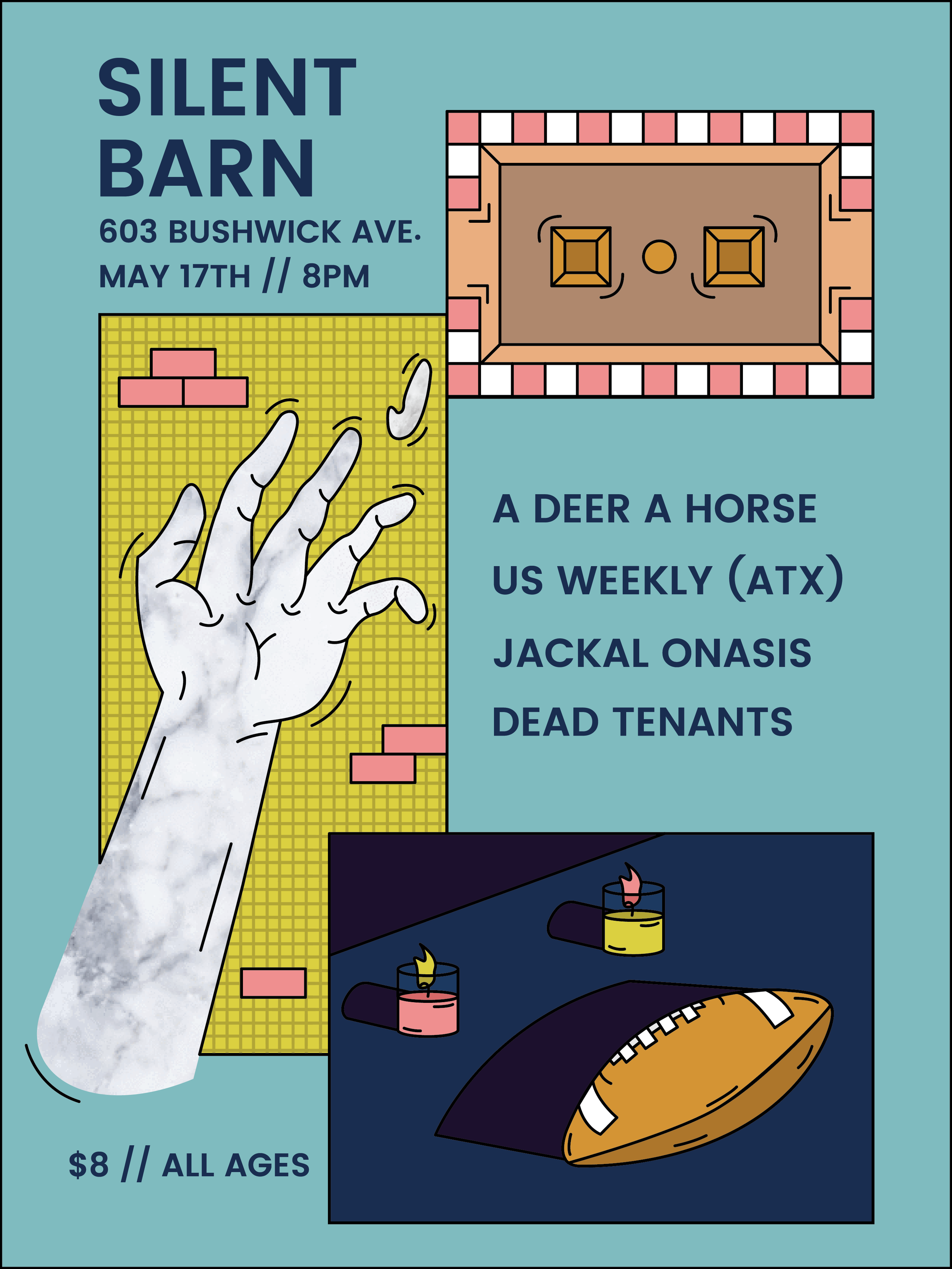 May 17, Brooklyn, NY - Gig Poster for Silent Barn