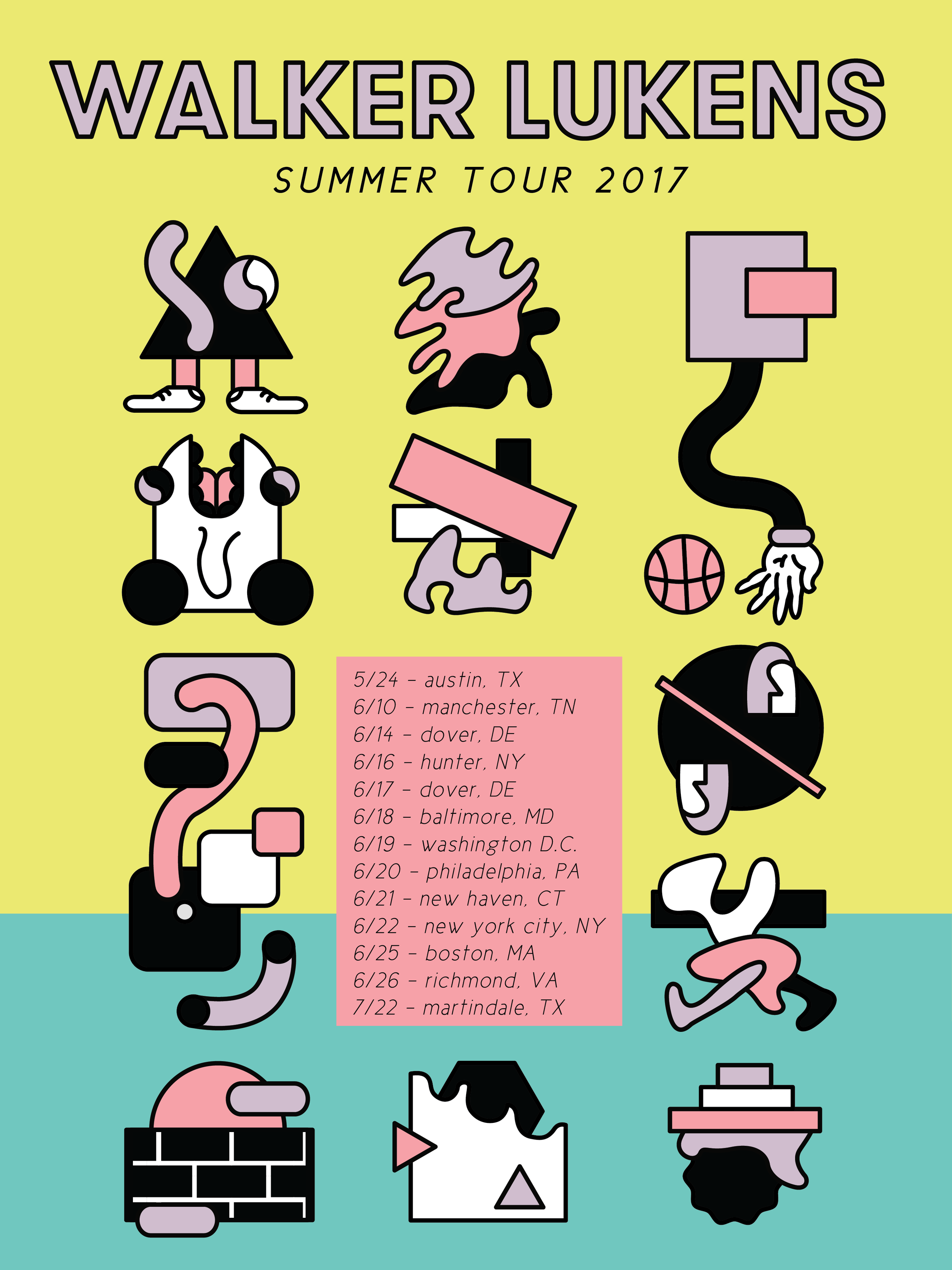 Summer Tour Poster for Walker Lukens, 2017