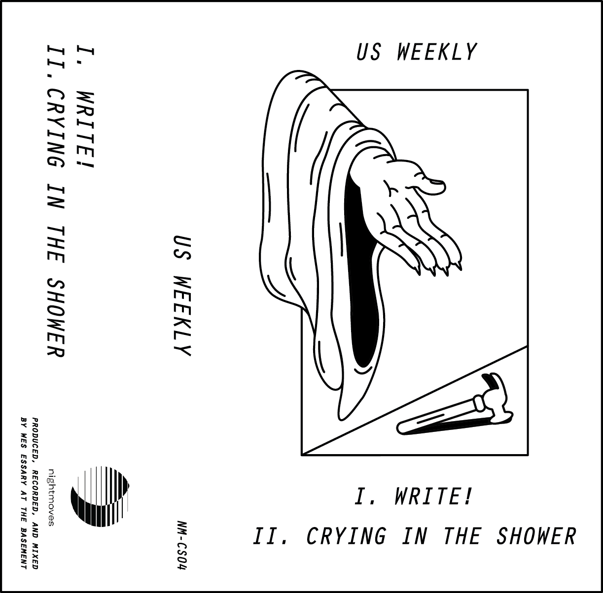 Cassette Tape illustration and layout for my band US Weekly, 2017