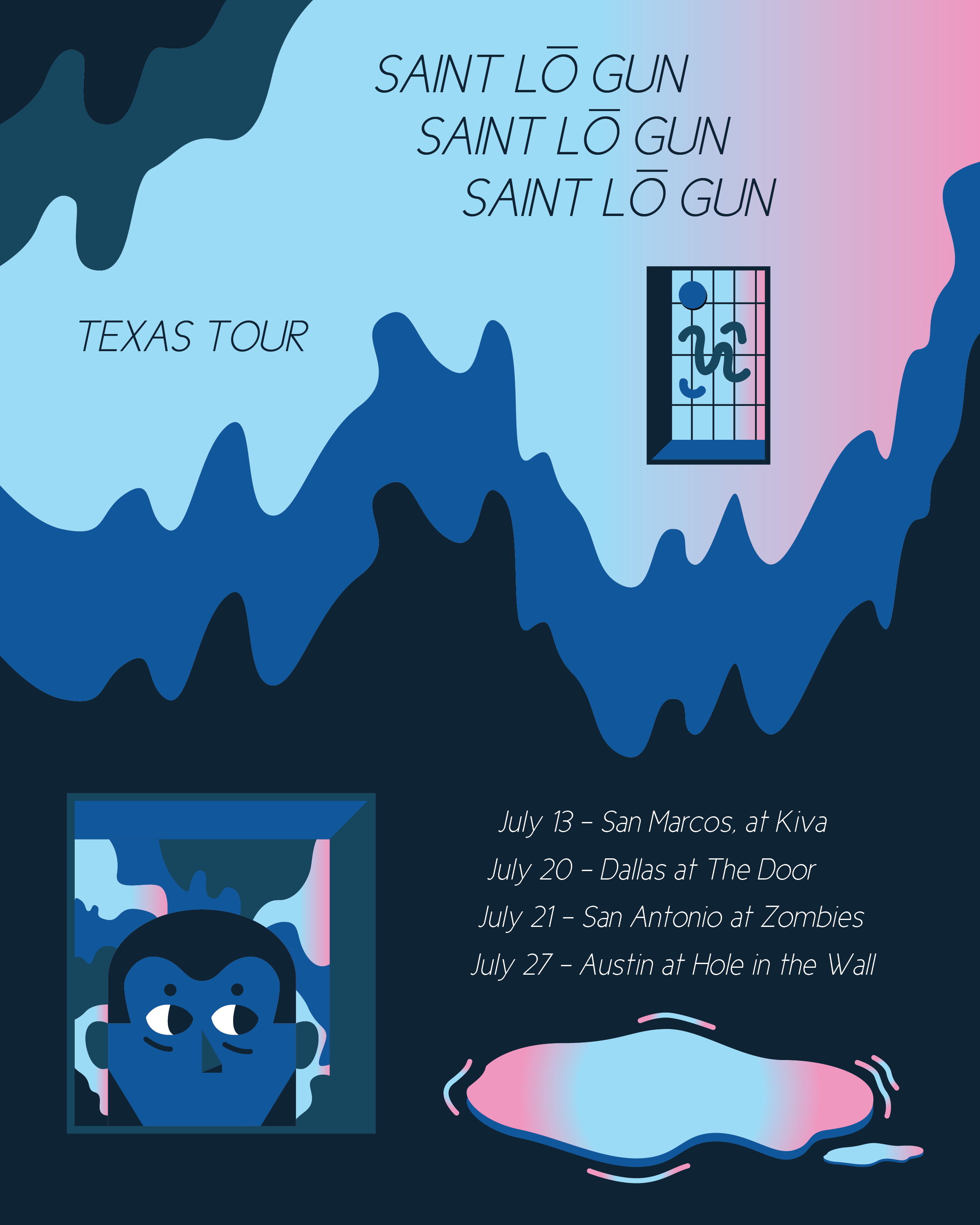 Texas Tour Poster for Saint Lo Gun, 2017