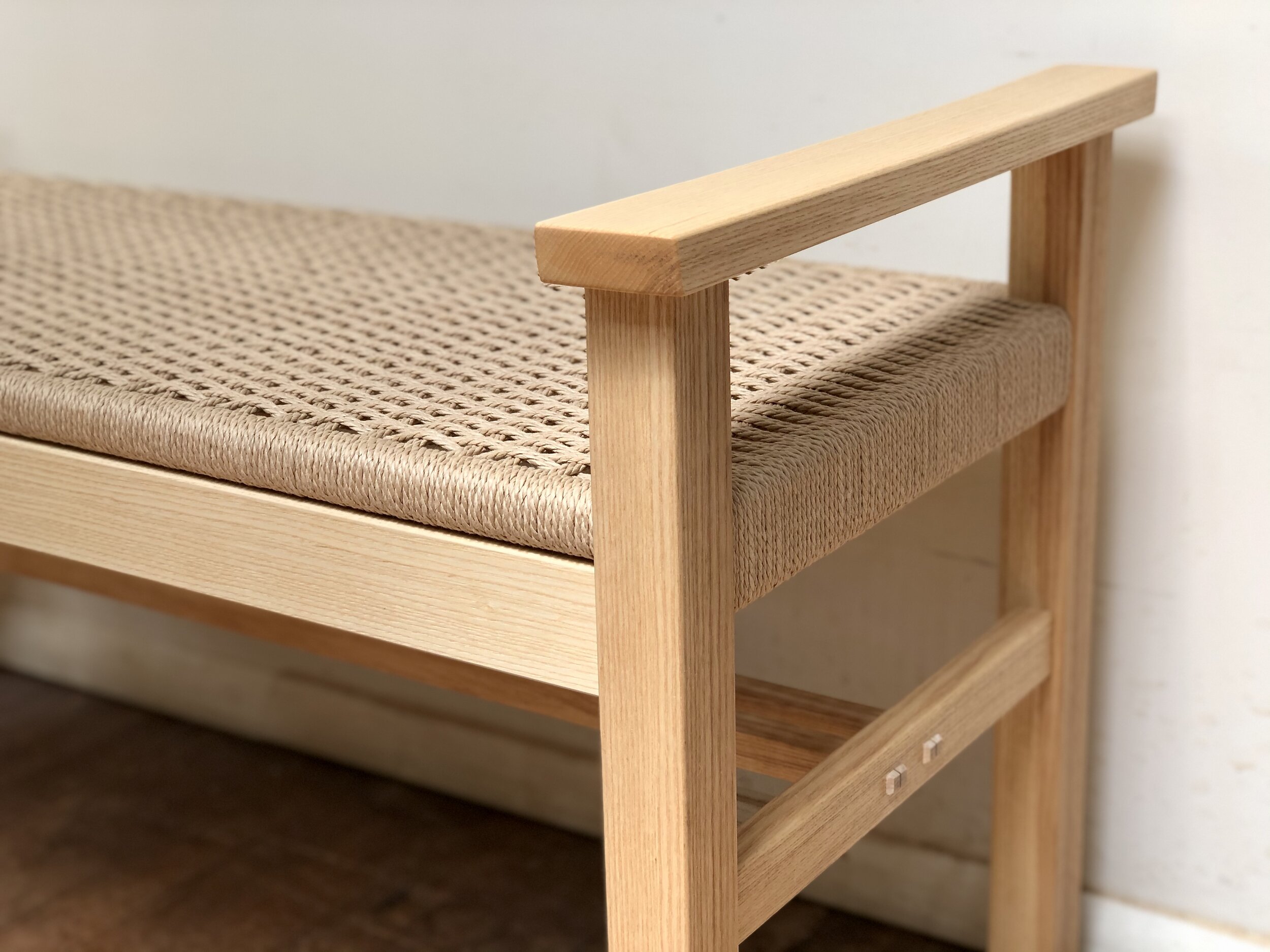 Contemporary stool with a woven Danish cord seat - FineWoodworking