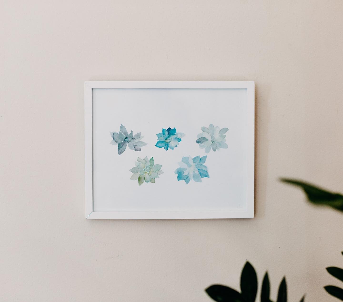 This Succulents print is one of the first watercolor paintings I made when I started my business. I still really enjoy the quiet simplicity, organic shapes, and range of blue and green hues.