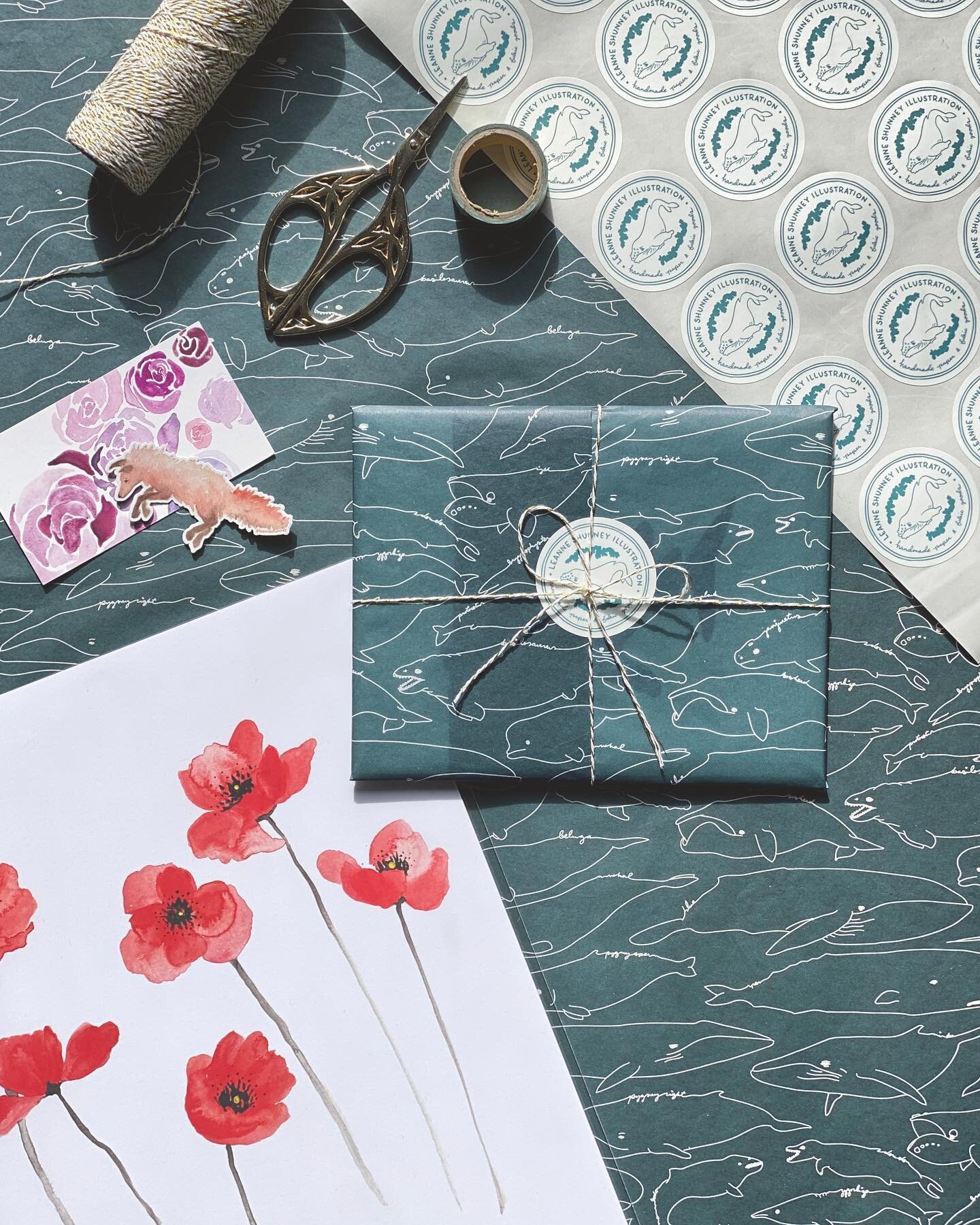 Every online order is packaged in custom tissue paper and arrives with a mini fox sticker. Wrapping presents is one of my favorite things and I get so much joy from packing up your orders. Free shipping on all orders continues through Sunday!