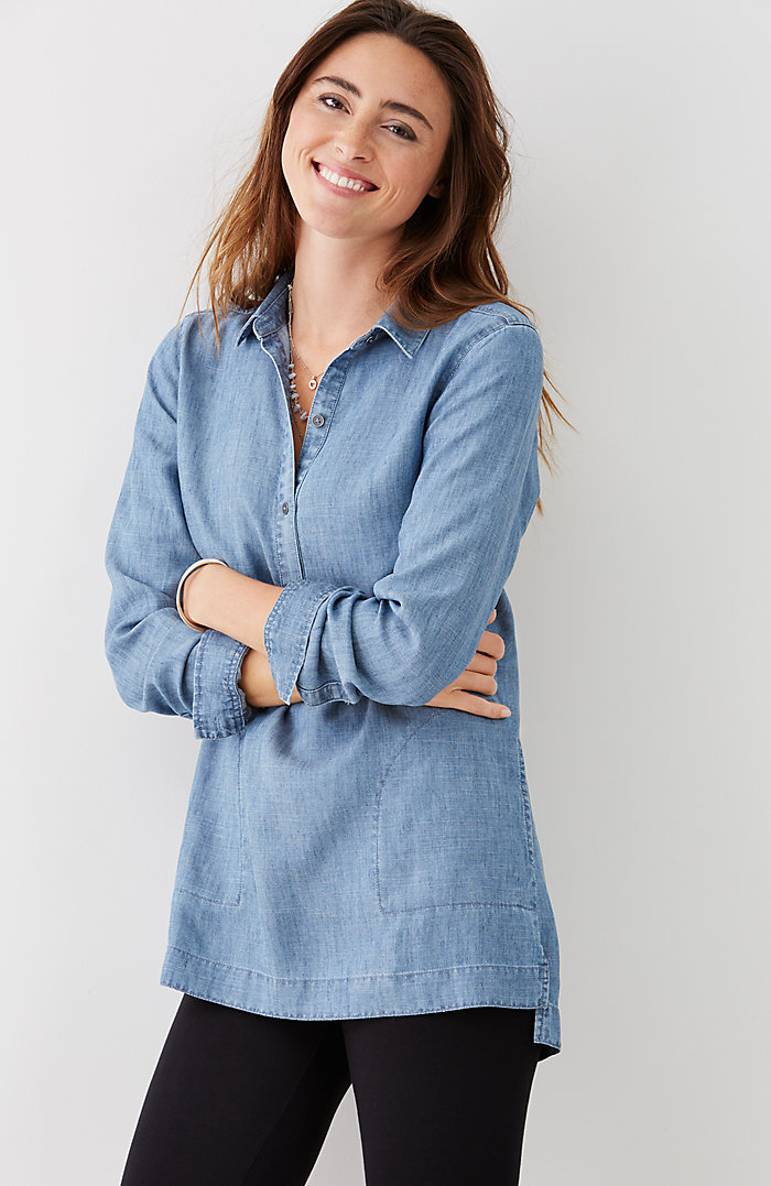 J Jill Tencel Indigo Tunic