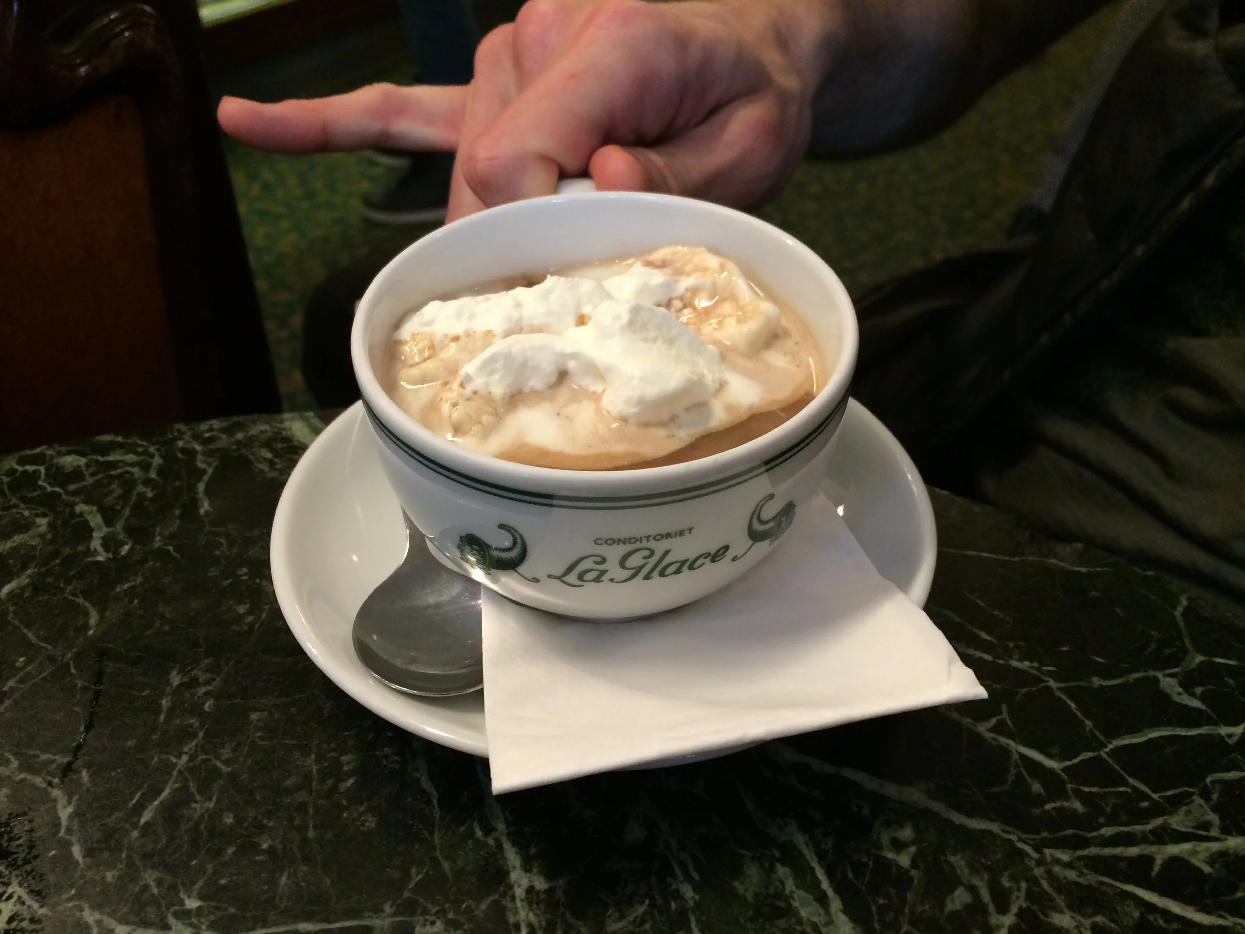 'Civilized' hot chocolate at La Glace in Copenhagen