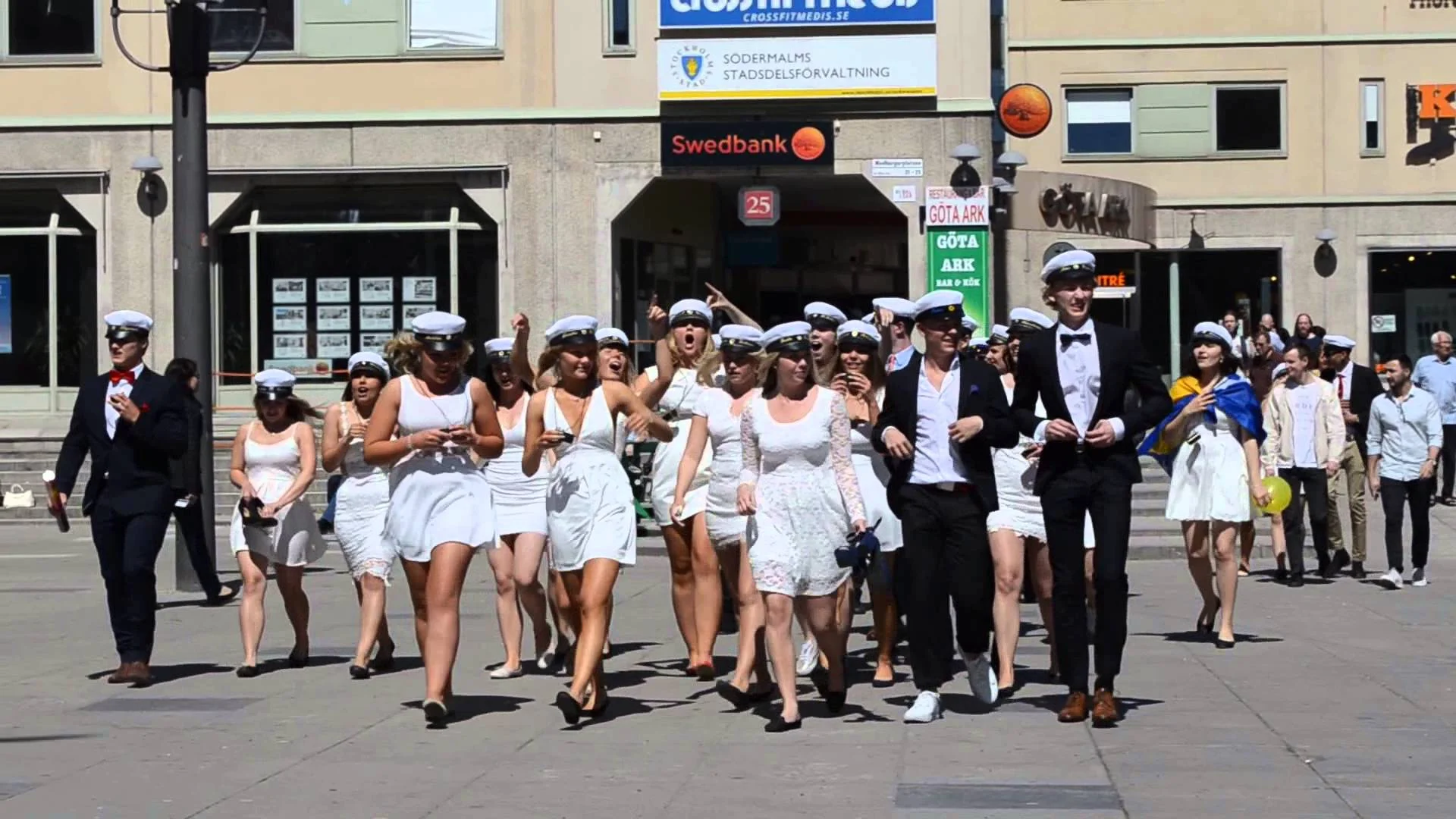 High school graduates in traditional caps