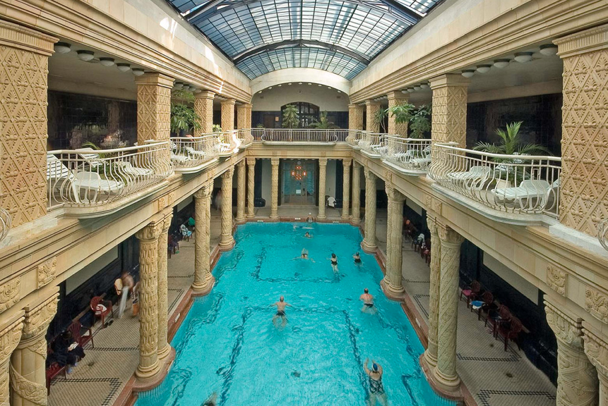 Indoor lap pool at the Gellert Spa & Thermal Baths