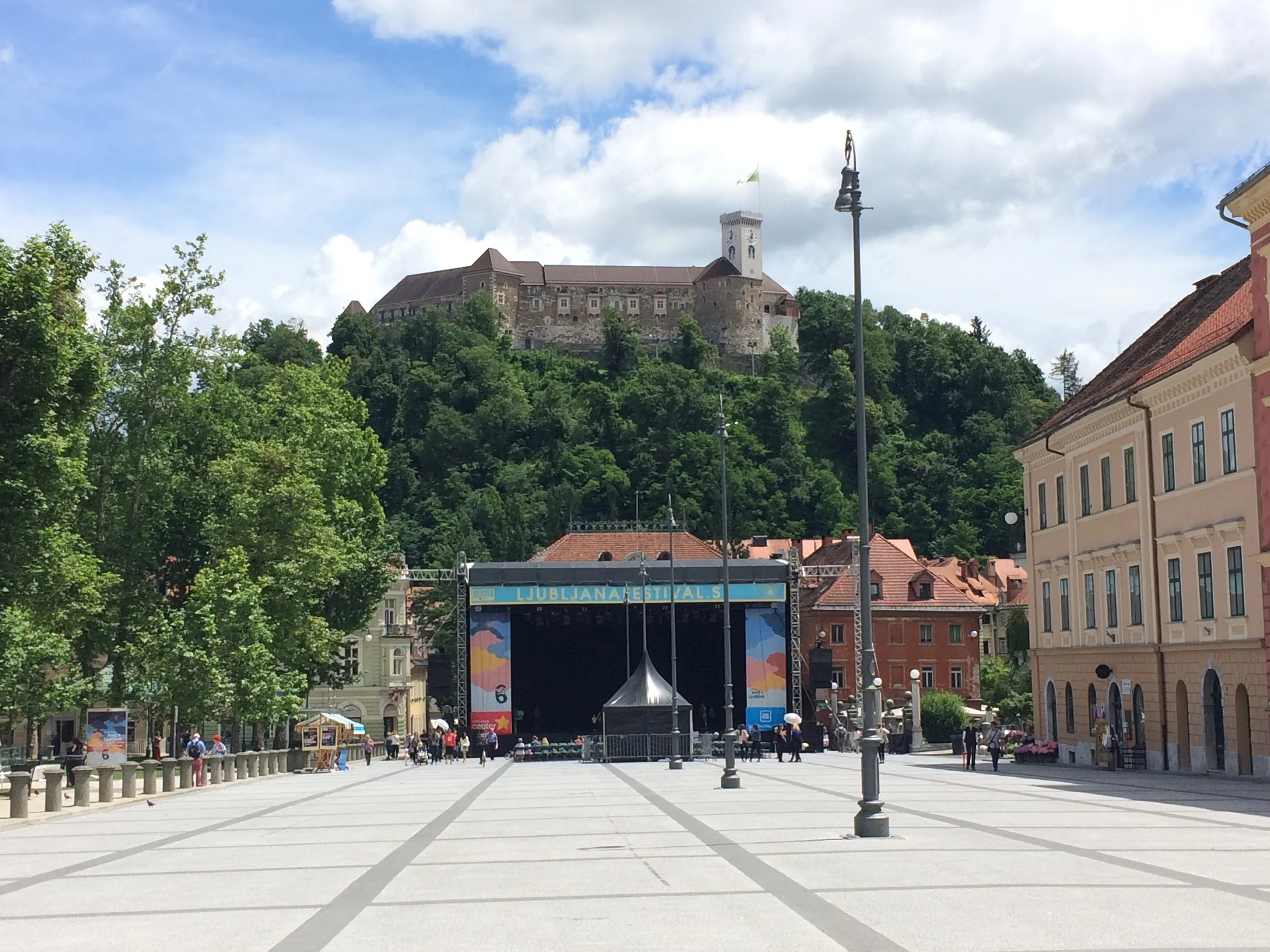 Preparing for a music festival while the Fortress looms above