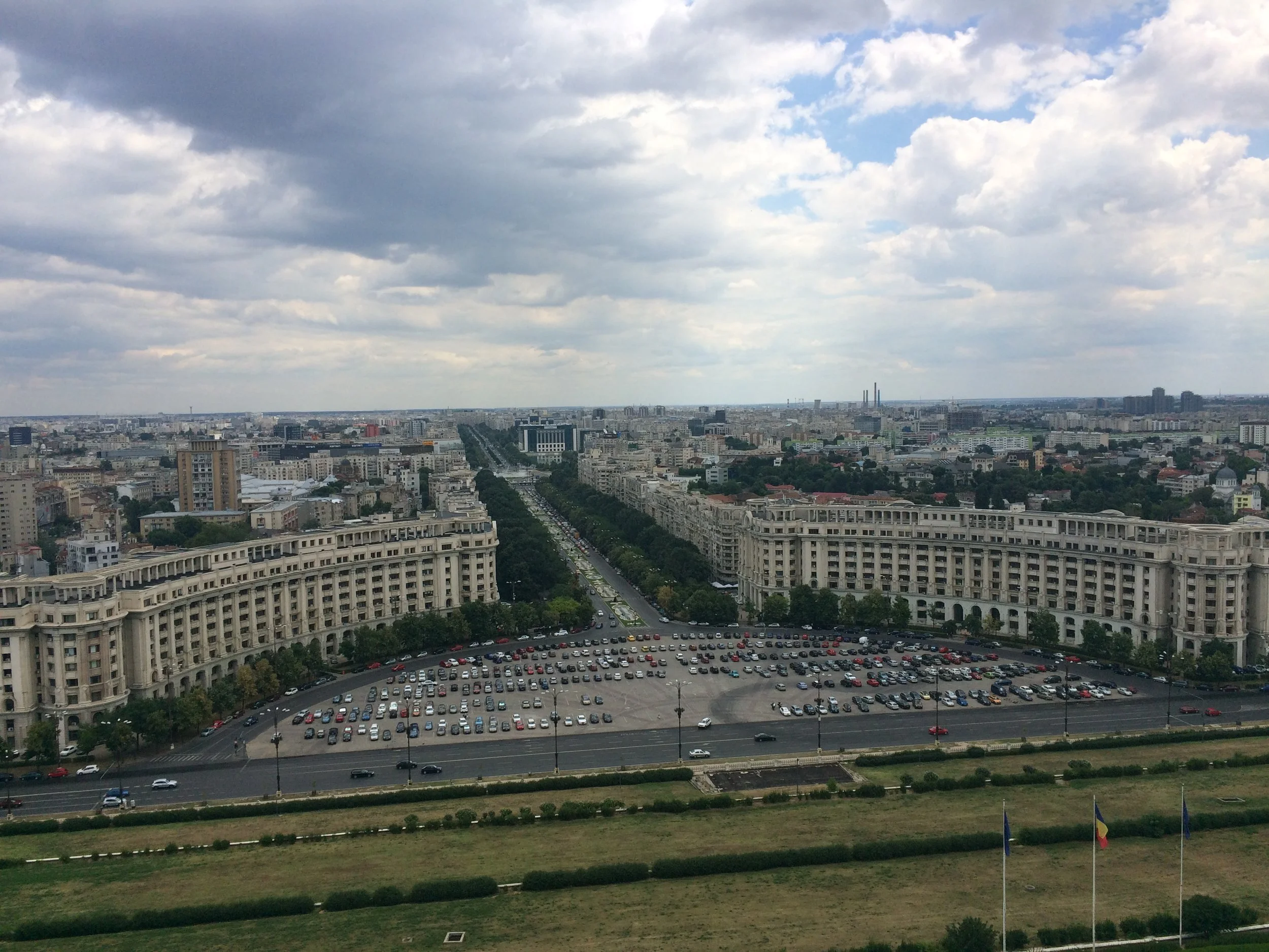 View of Union Boulevard from the balcony of the Palace facing east