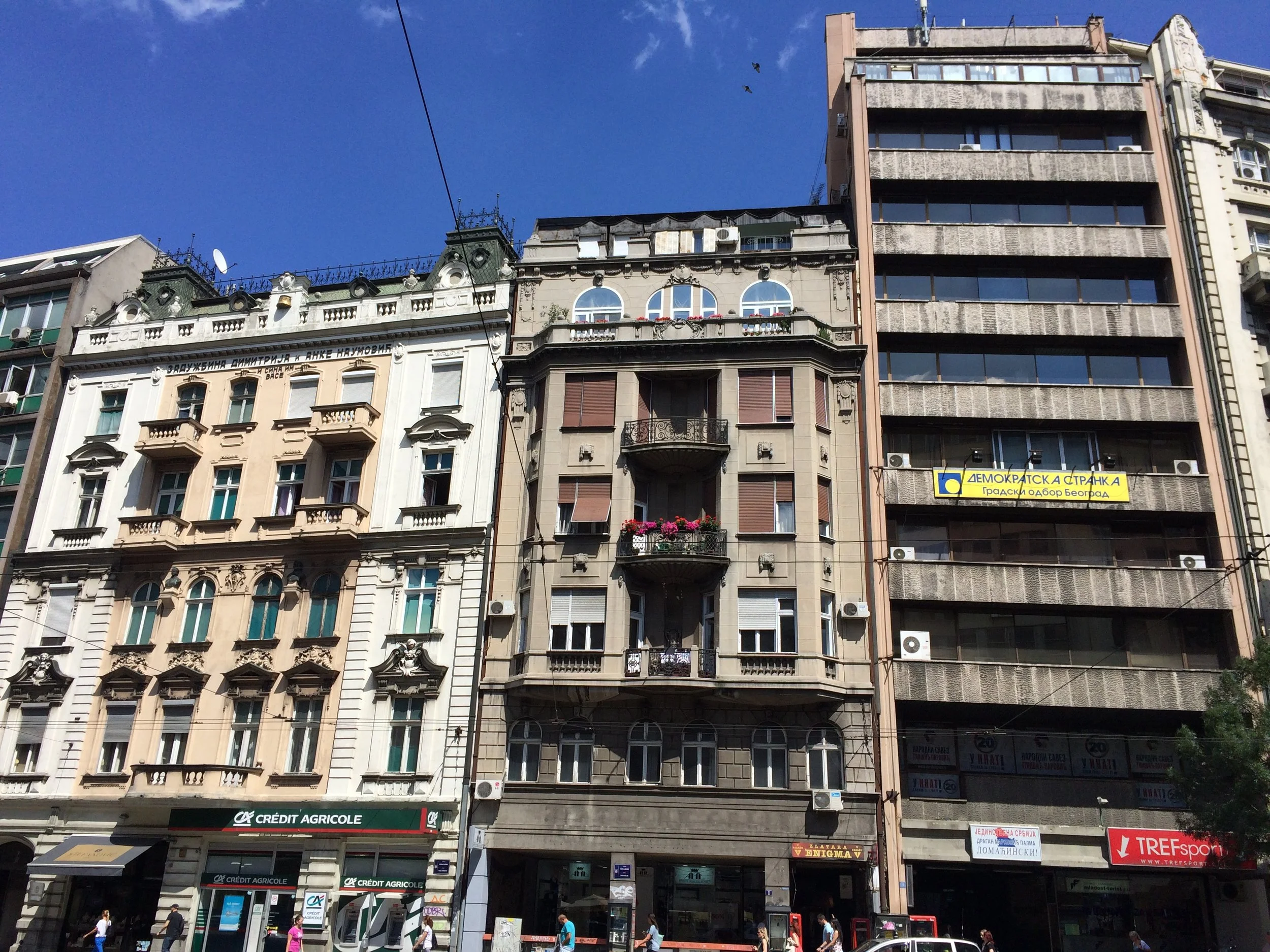 Architectural mash up: Austrian era (left) and Yugoslavian era (right)