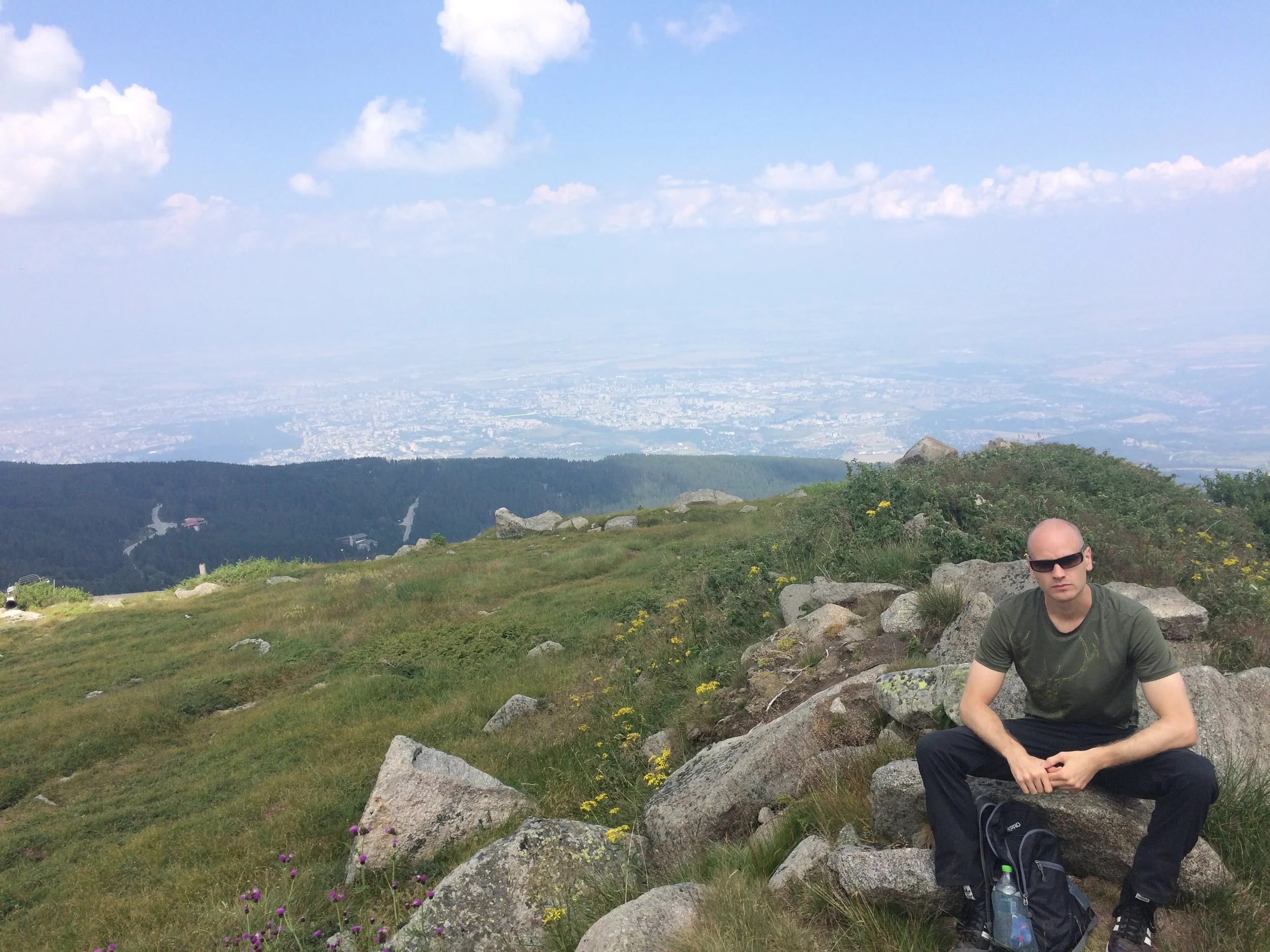 Summit of Mt. Vitosha with Sofia in the background