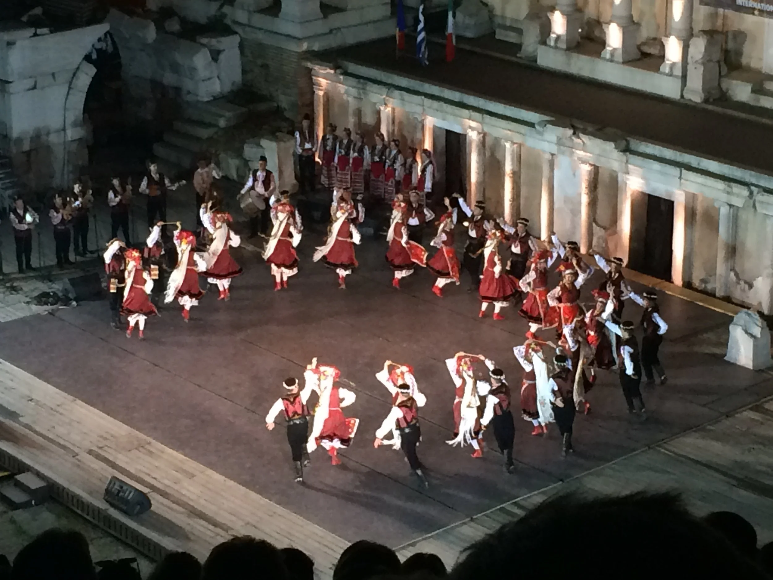 Bulgarian folk dancers in national costume