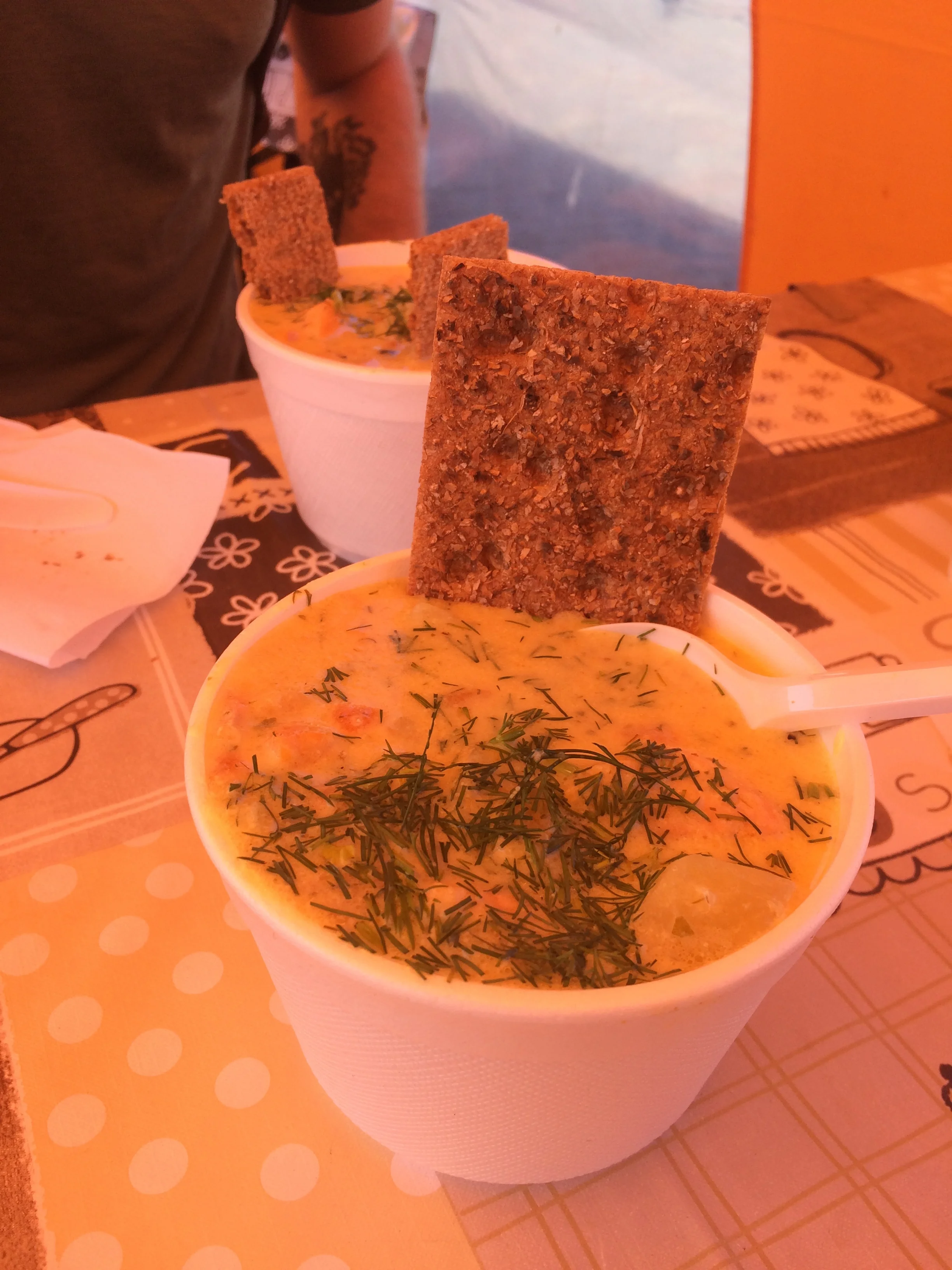 Salmon soup, Helsinki style