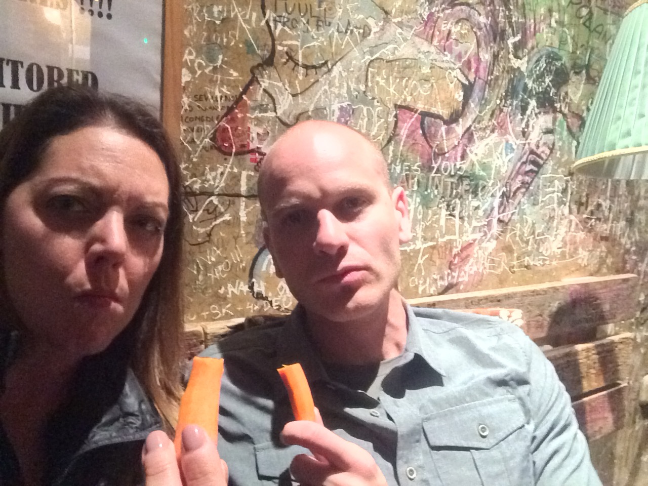 Late night carrots at a ruin bar in Budapest, Hungary. June, 2016