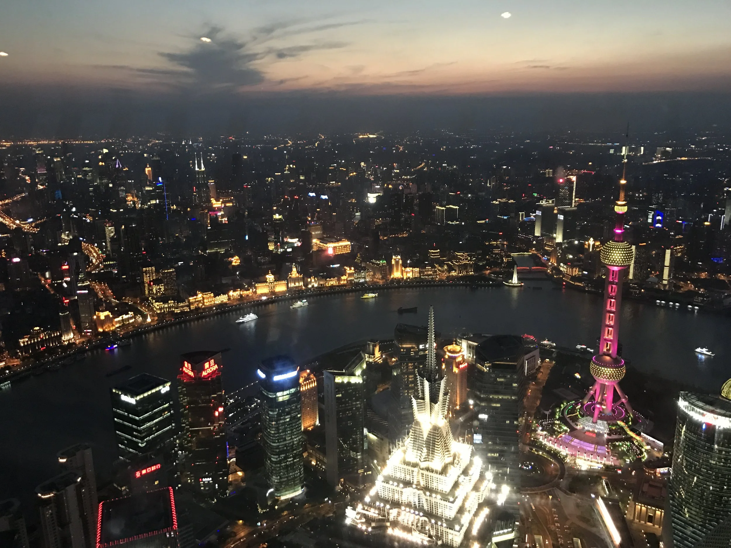 At the top of Shanghai World Financial Center