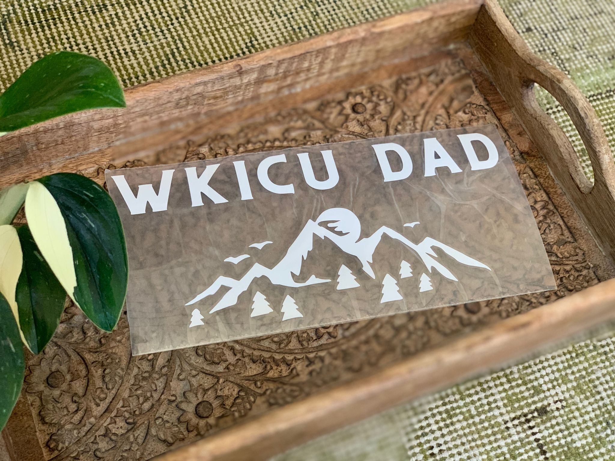 WKICU Dad T-Shirt Decal in White