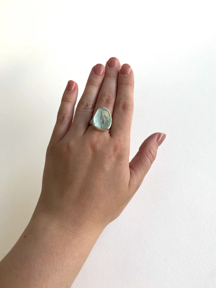Frozen Aquamarine Power Ring — Britta Lynn Kauppila Metalsmith