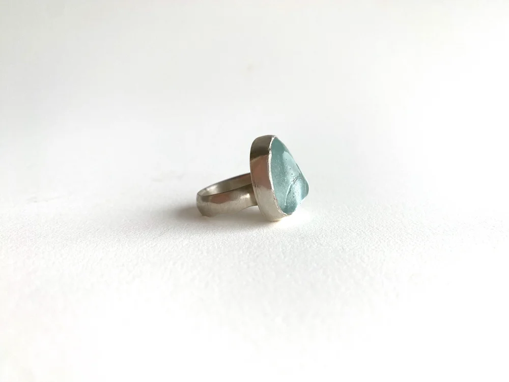Frozen Aquamarine Power Ring — Britta Lynn Kauppila Metalsmith