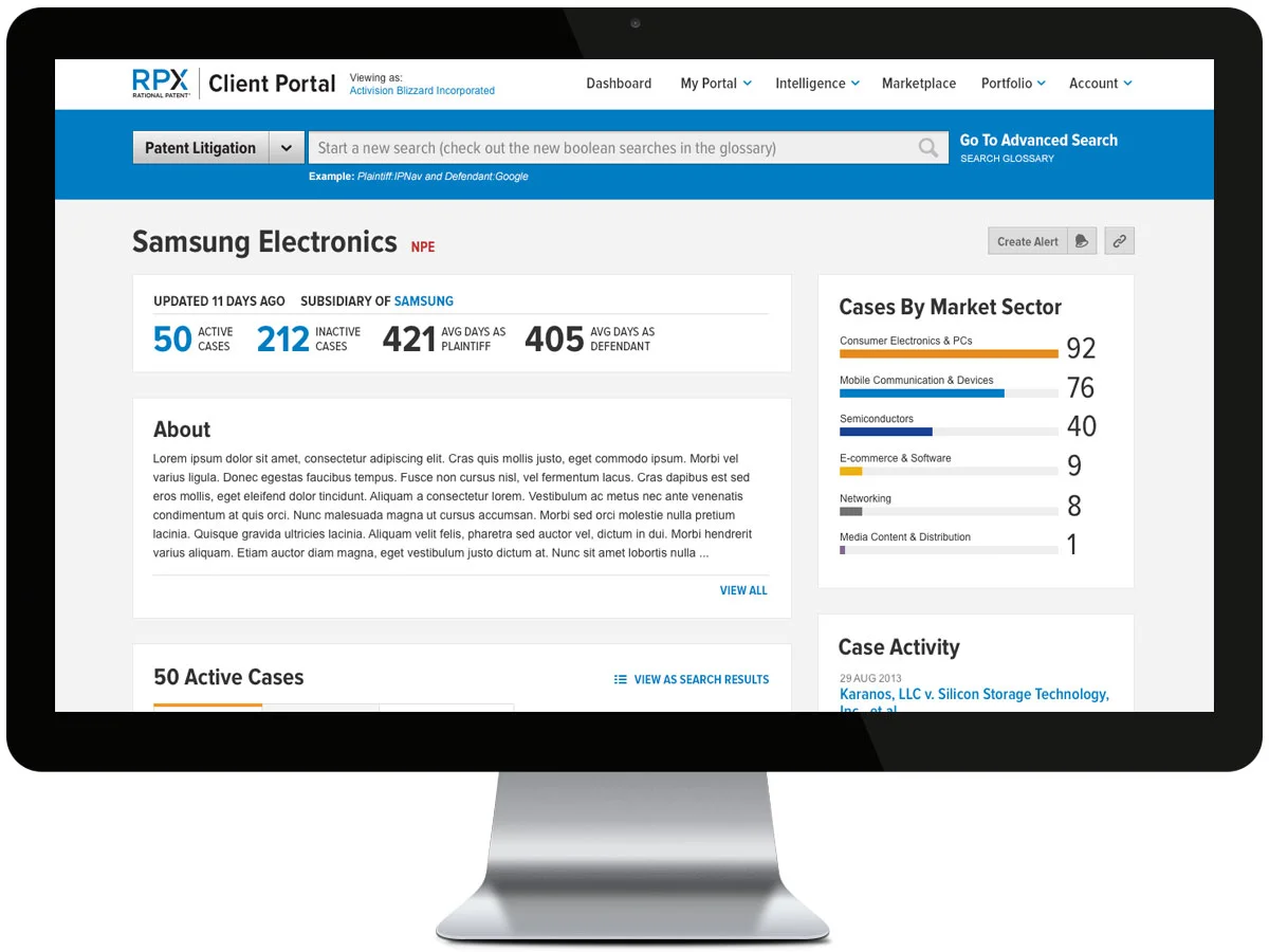 An example of an entity detail page