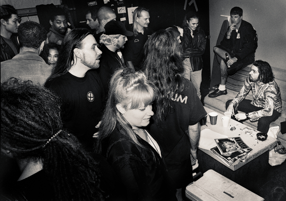 Tommy and the backstage crowd