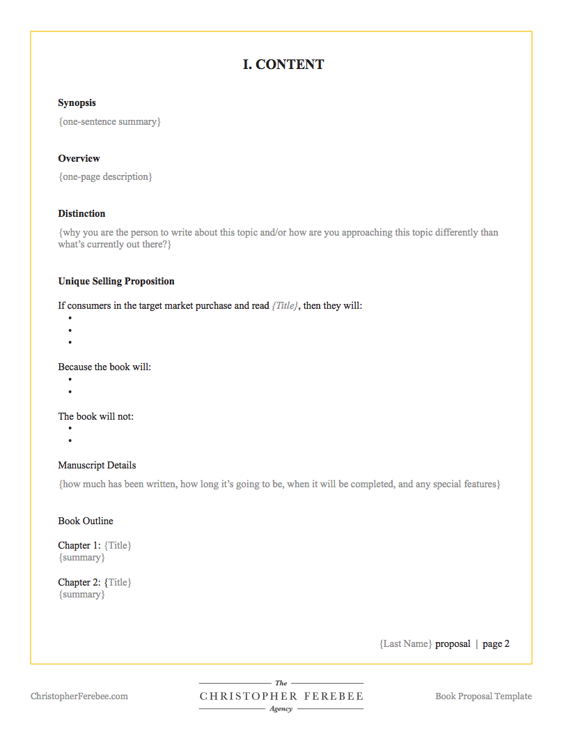 Book Proposal Template — Christopher Ferebee